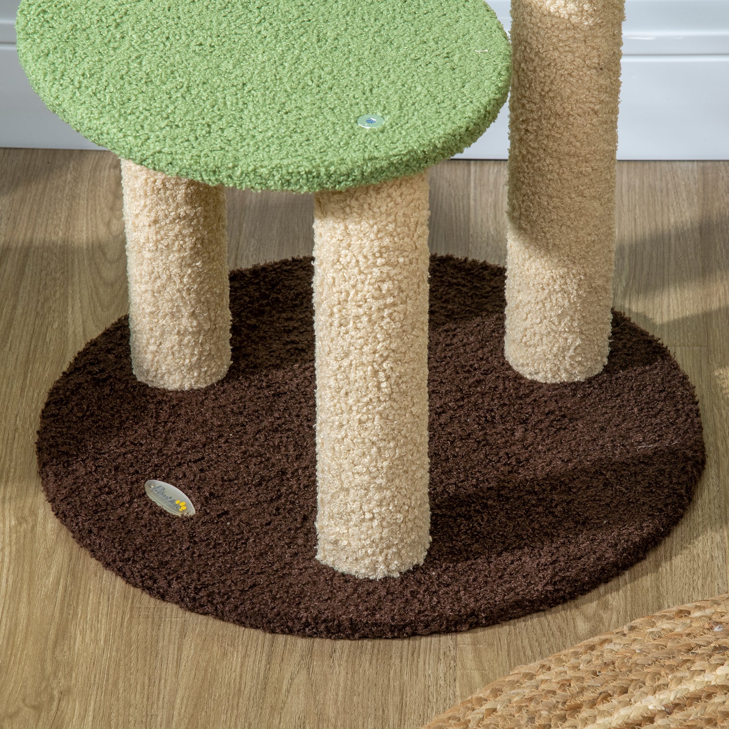 PawHut Árbol Rascador para Gatos Altura 83 cm Torre para Gatos con Cama en Forma de Aguacate Plataforma Postes de Sisal y Bola Colgante Ø44x83 cm Verde