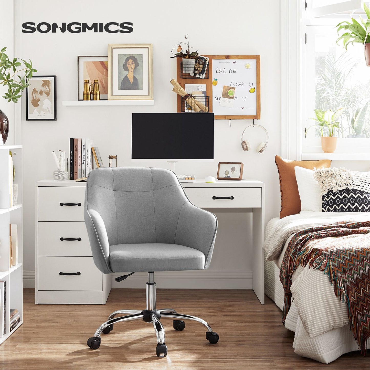 Silla de Estudio Gris Claro-SONGMICS