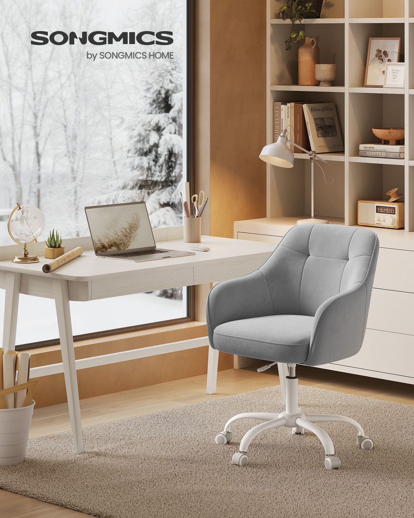 Silla de Estudio Altura Ajustable Gris Paloma-SONGMICS