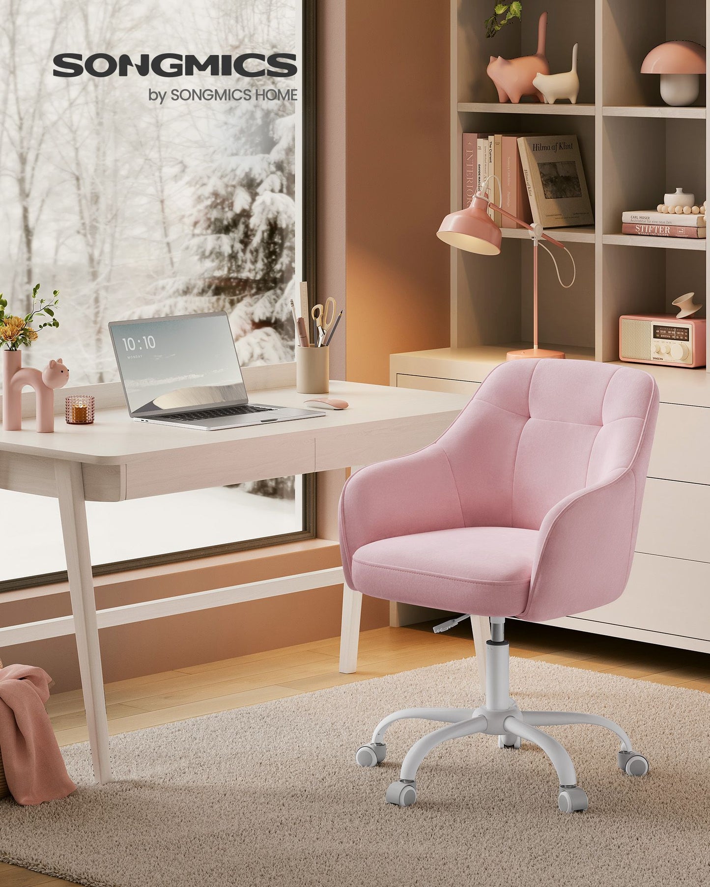 Silla de Estudio Altura Ajustable Rosa Jalea-SONGMICS