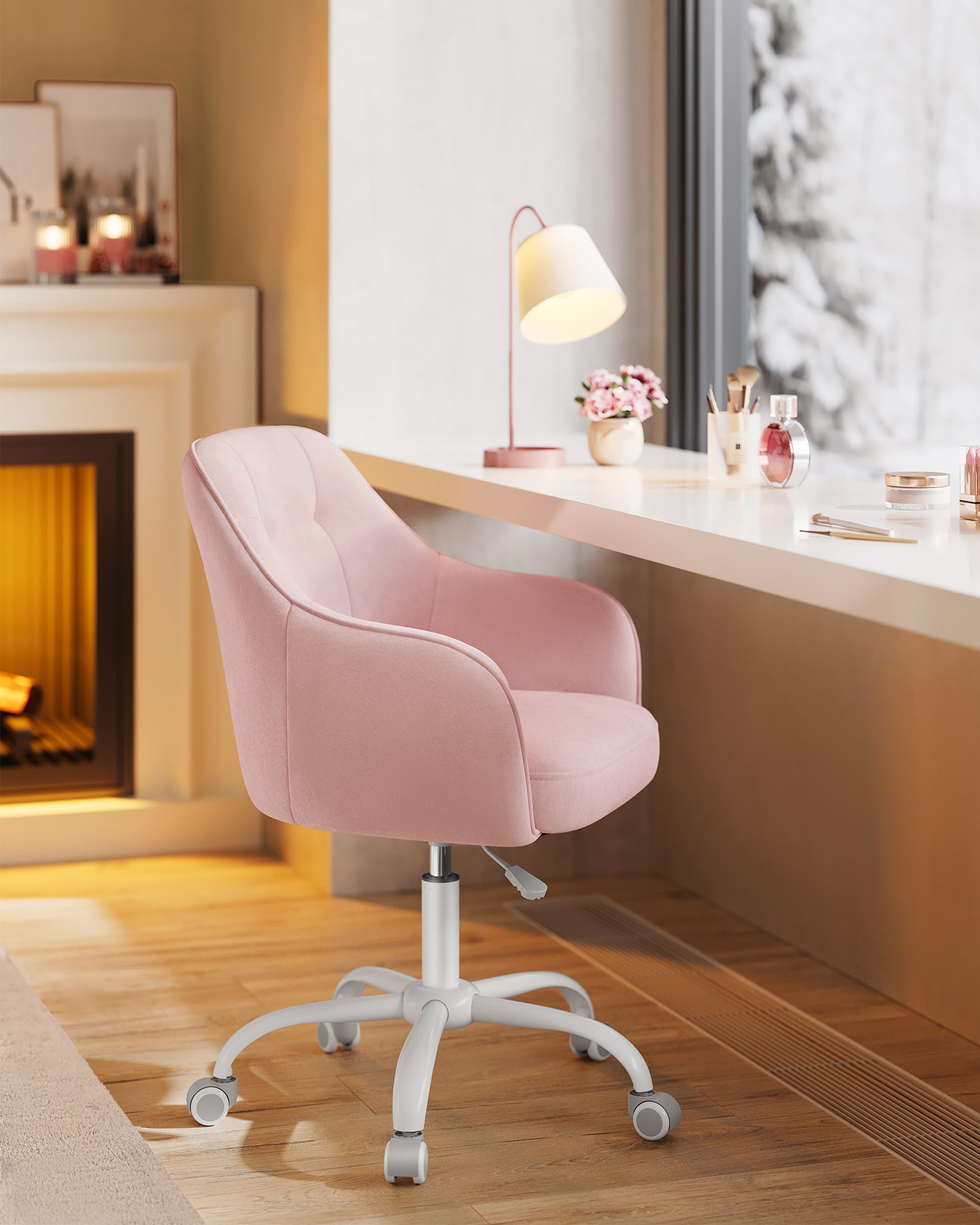 Silla de Estudio Altura Ajustable Rosa Jalea-SONGMICS