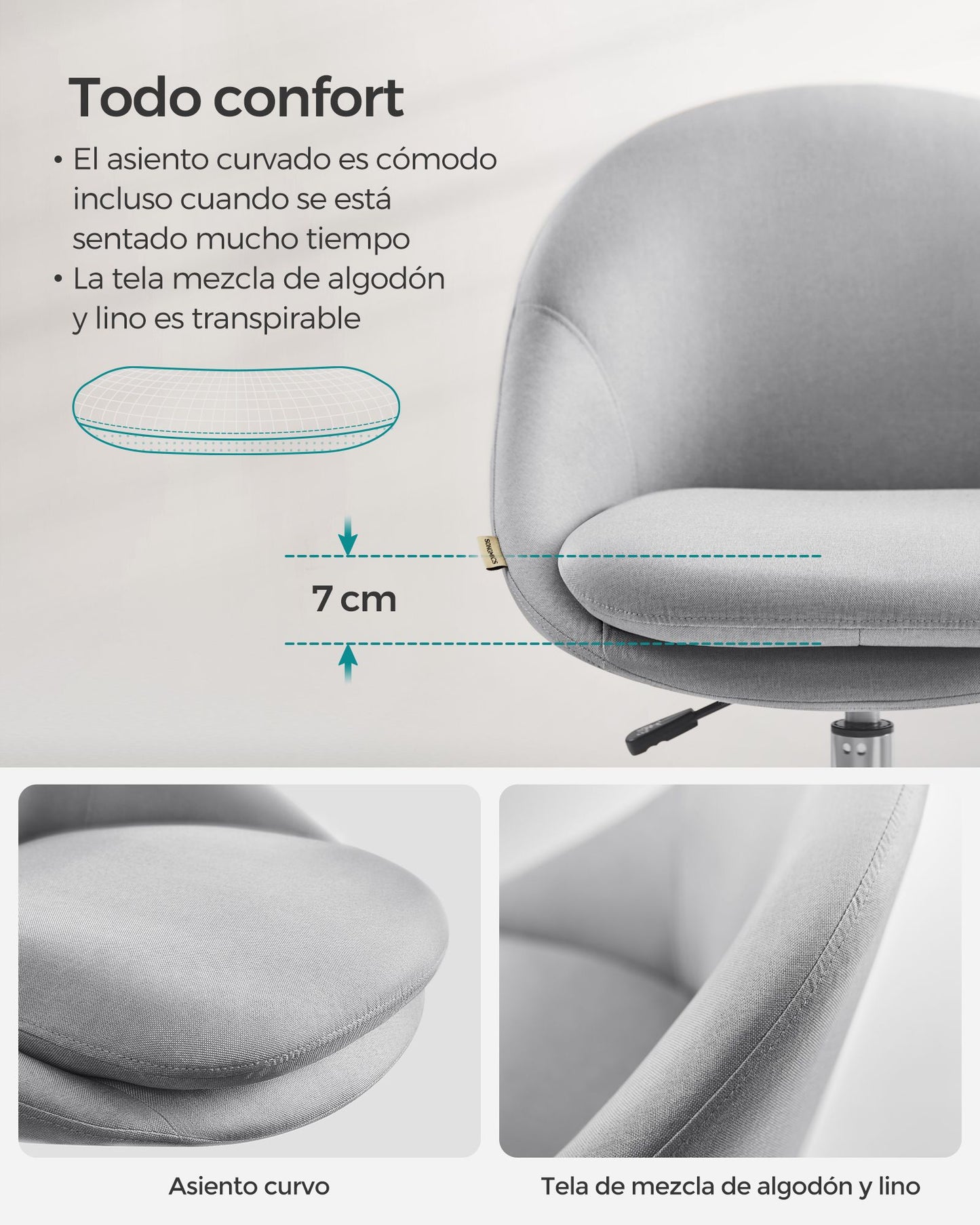 Silla de Oficina en Casa-SONGMICS