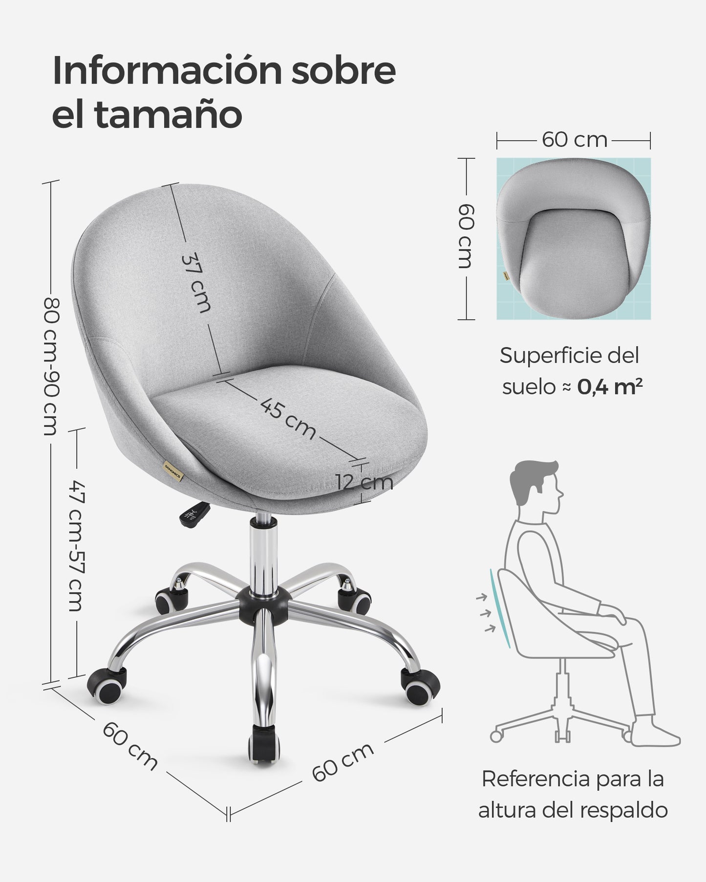 Silla de Oficina en Casa-SONGMICS