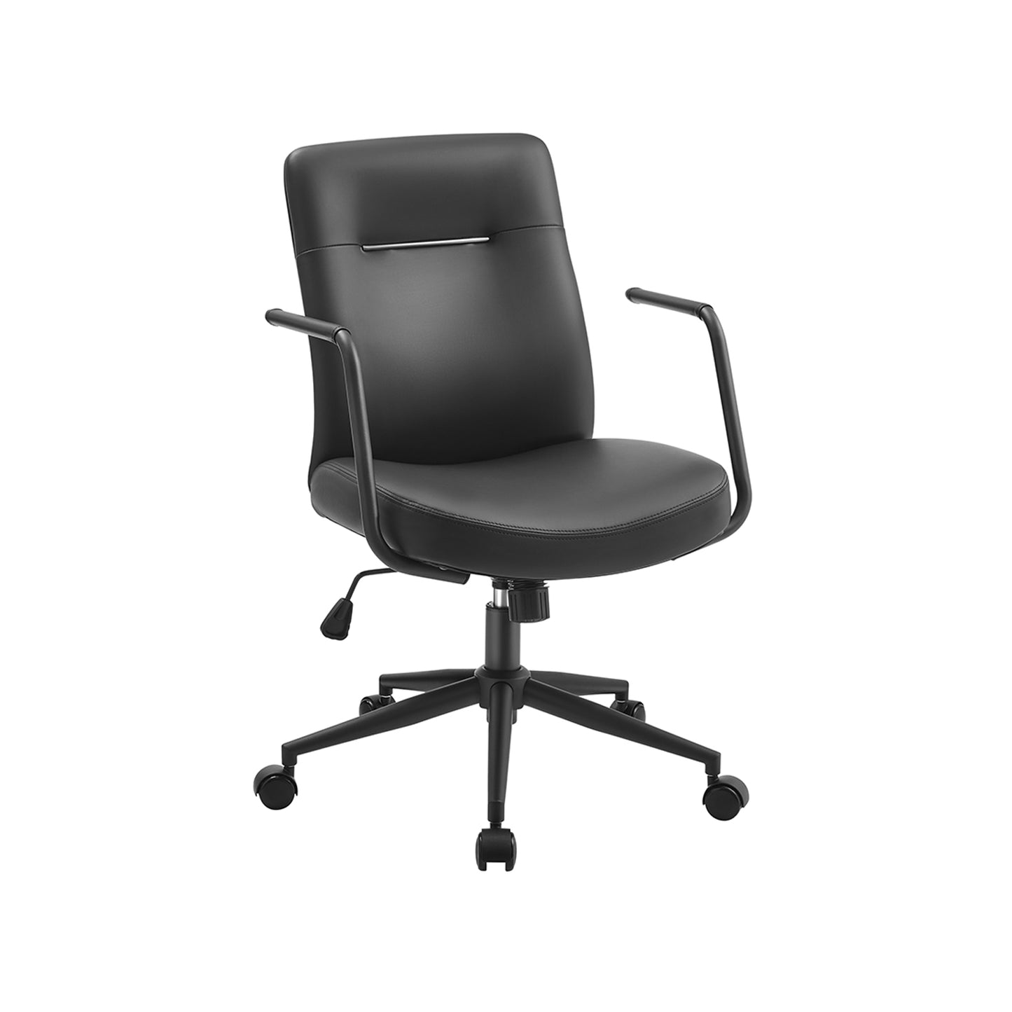 Silla de Oficina Giratoria Superficie de PU Negro Tinta-SONGMICS