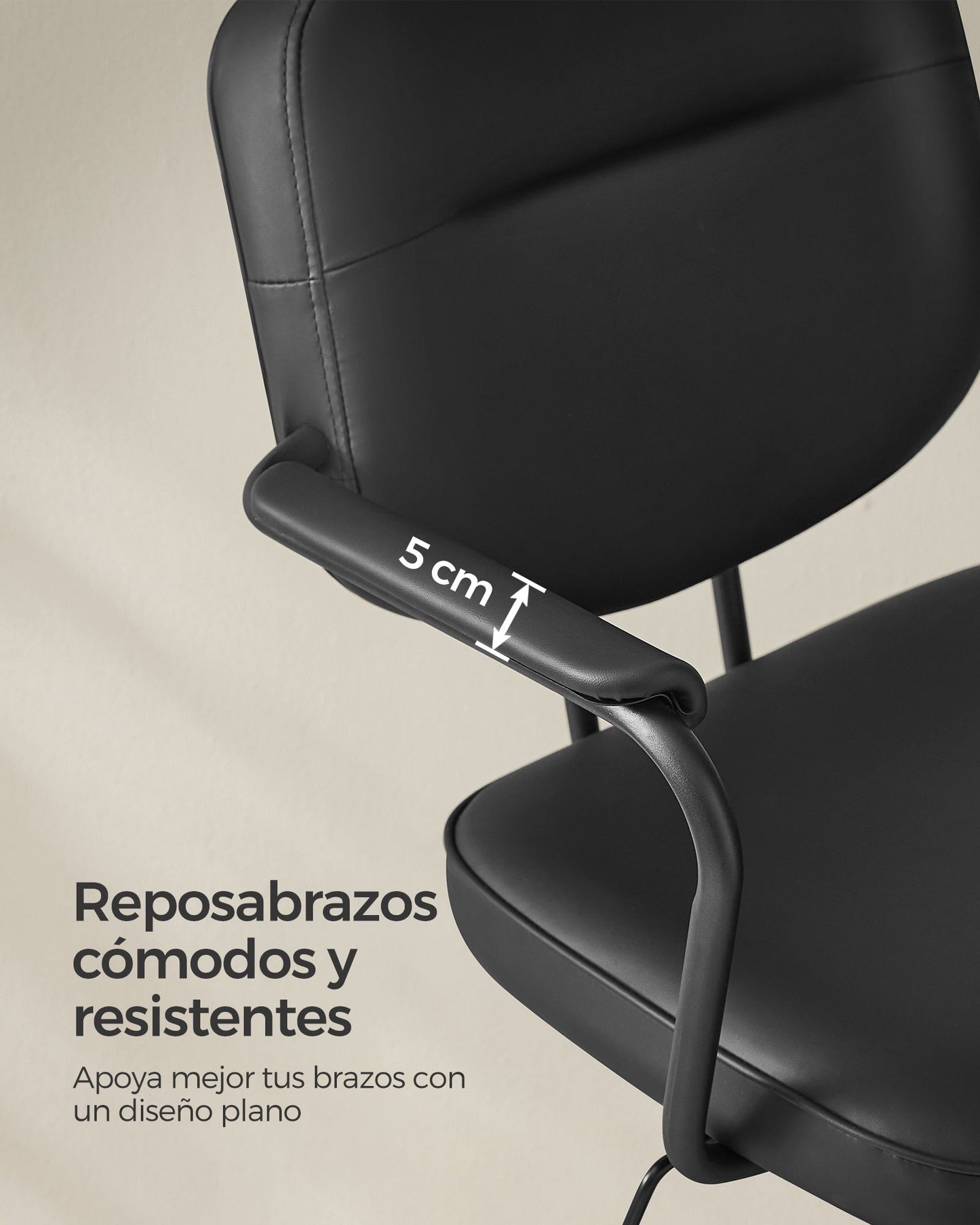 Silla de Escritorio Giratoria Ergonómica Altura Ajustable Negro Tinta-SONGMICS