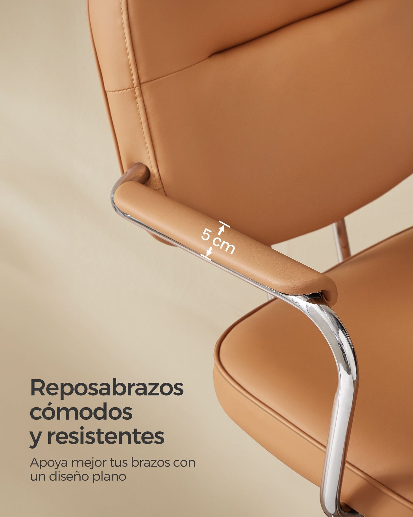 Silla de Escritorio Ergonómica Altura Ajustable Marrón Camello-SONGMICS