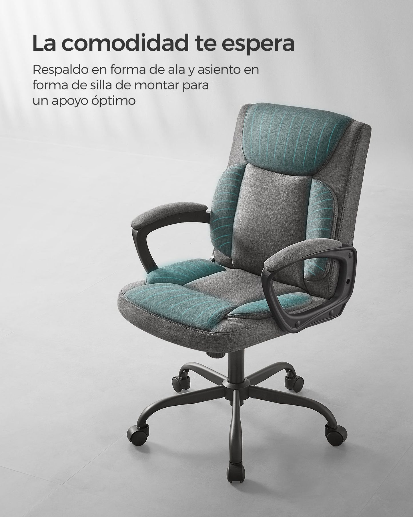 Silla de Oficina de Ergonómico con Respaldo Giratorio-SONGMICS