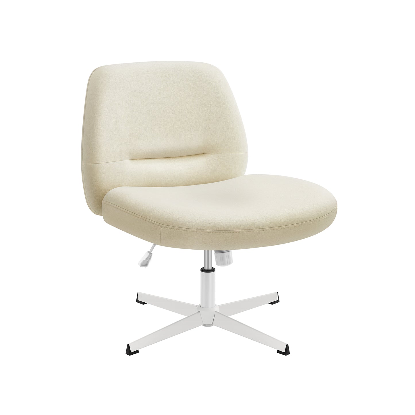 Silla de Oficina Altura Ajustable Blanco Crema-SONGMICS HOME