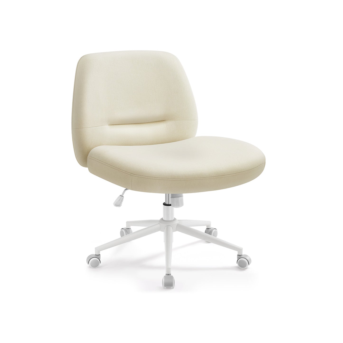 Silla de Oficina Altura Ajustable Blanco Crema-SONGMICS HOME