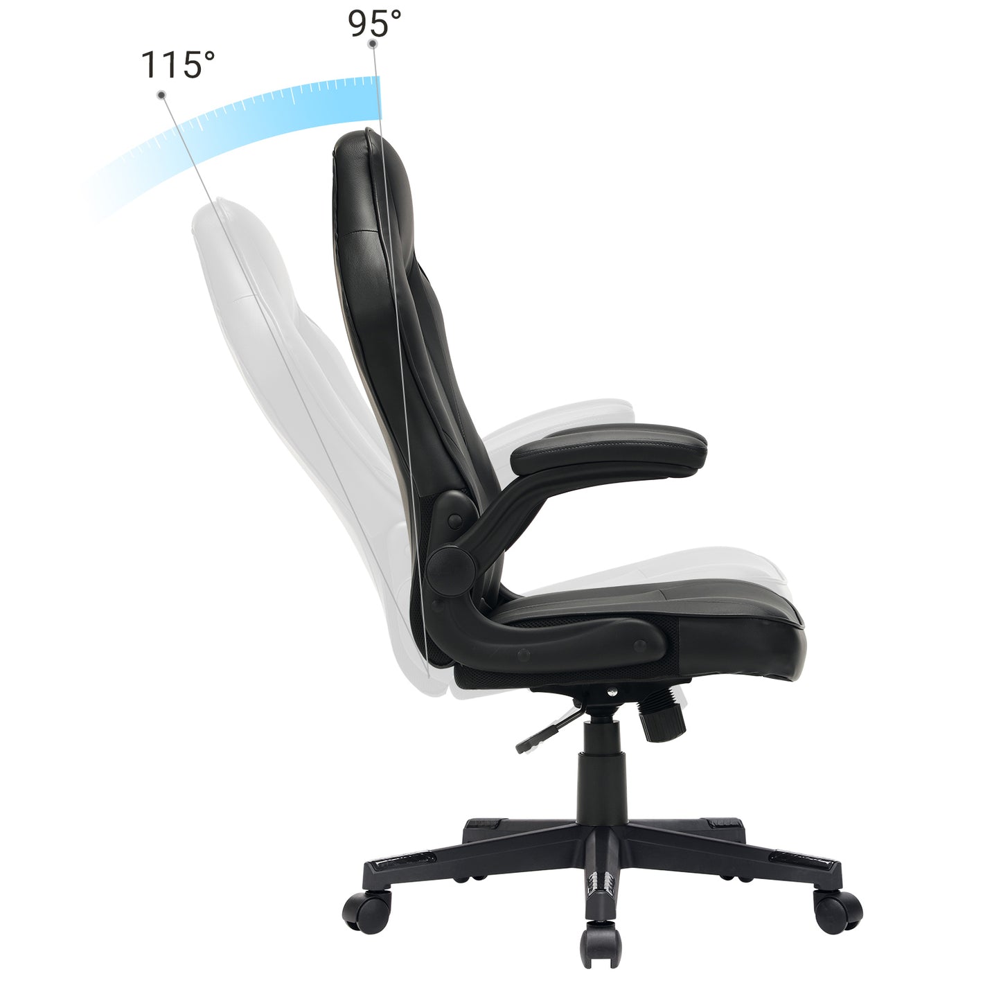 Silla Giratoria Ergonómica Negro-SONGMICS