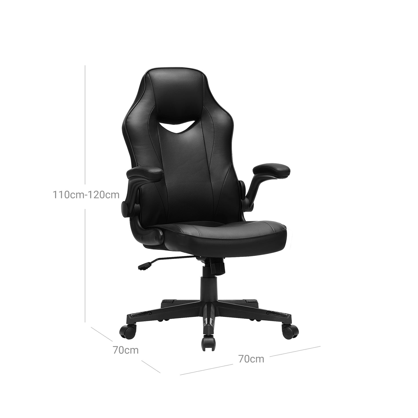 Silla Giratoria Ergonómica Negro-SONGMICS