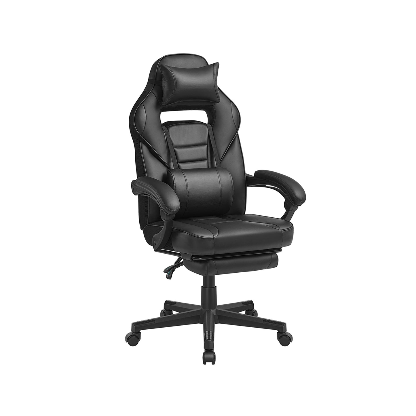 Silla de Oficina Ergonómica con Reposapiés Negro Tinta-SONGMICS