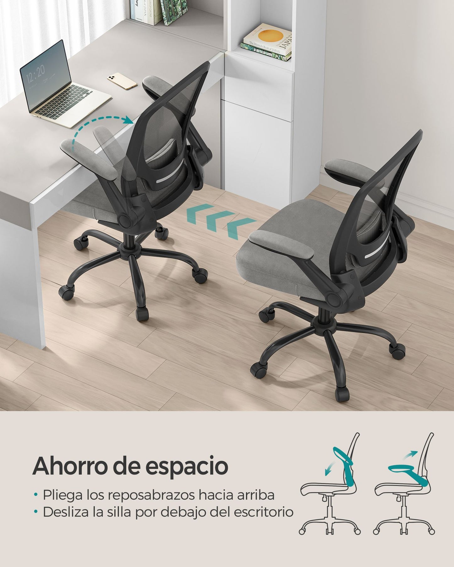 Silla de Oficina Silla de Escritorio Silla Giratoria de Malla Silla Ergonómica-SONGMICS