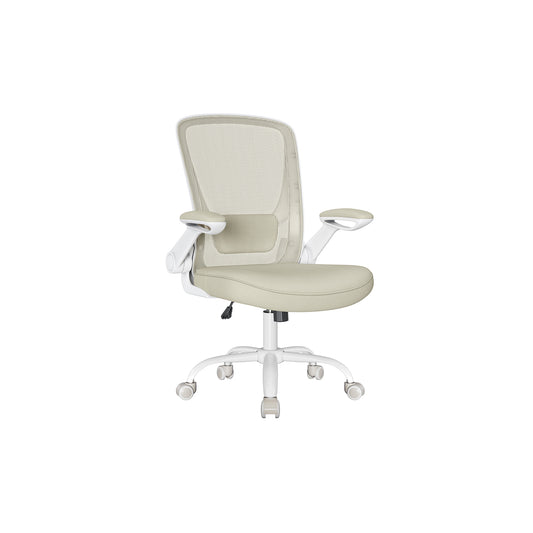 Silla de Oficina Malla Oscilante Beige Avena-SONGMICS