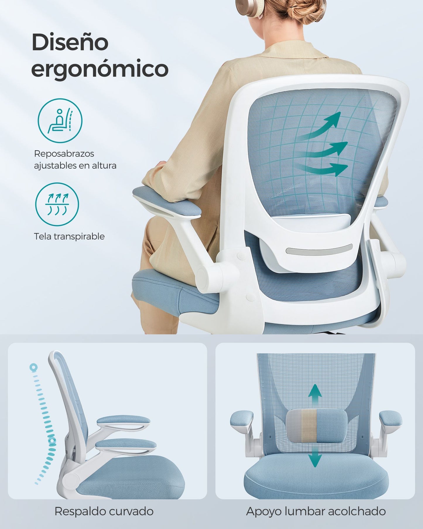 Silla de Oficina de Malla-SONGMICS