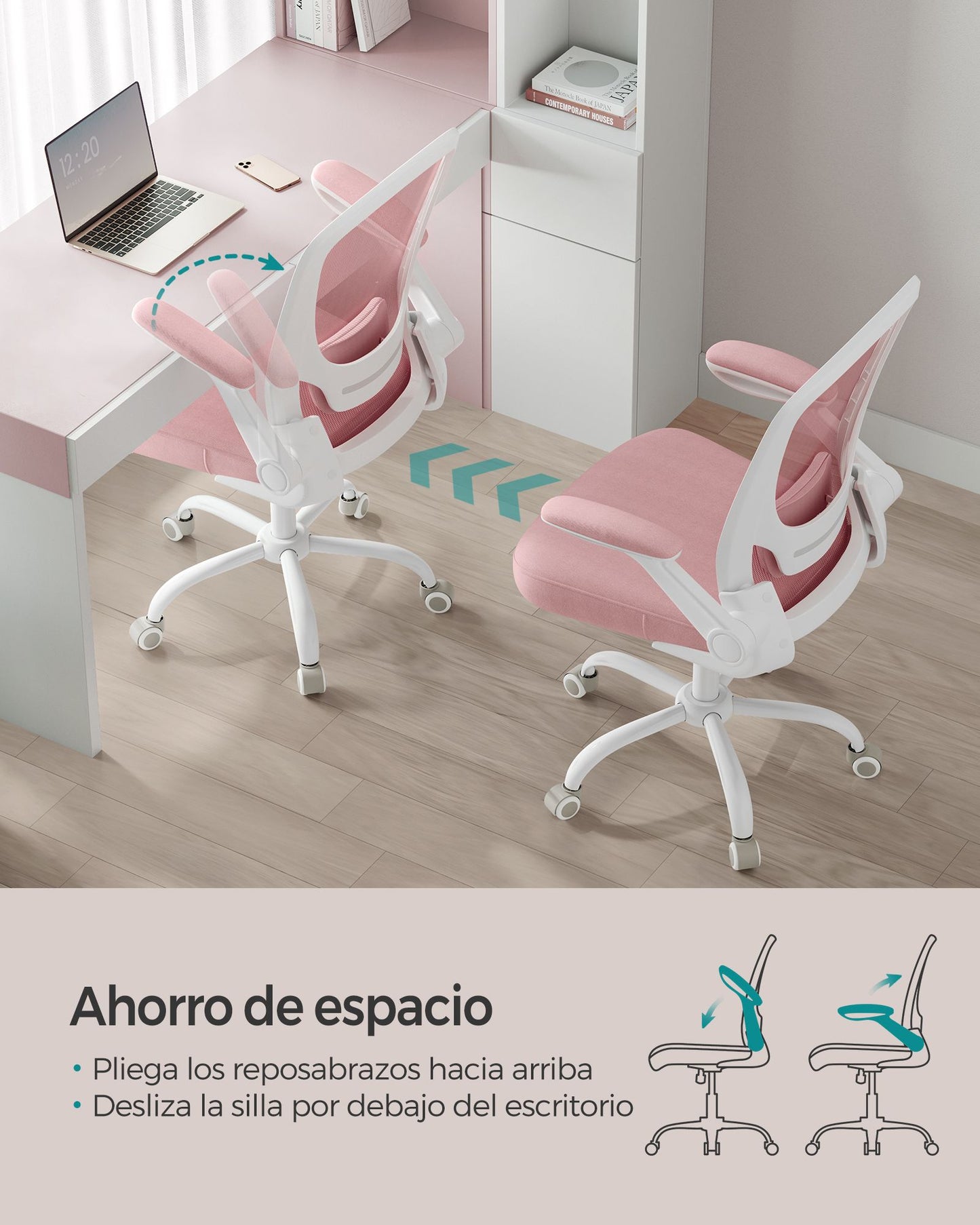 Silla de Oficina Silla de Escritorio Silla Giratoria de Malla Silla Ergonómica-SONGMICS