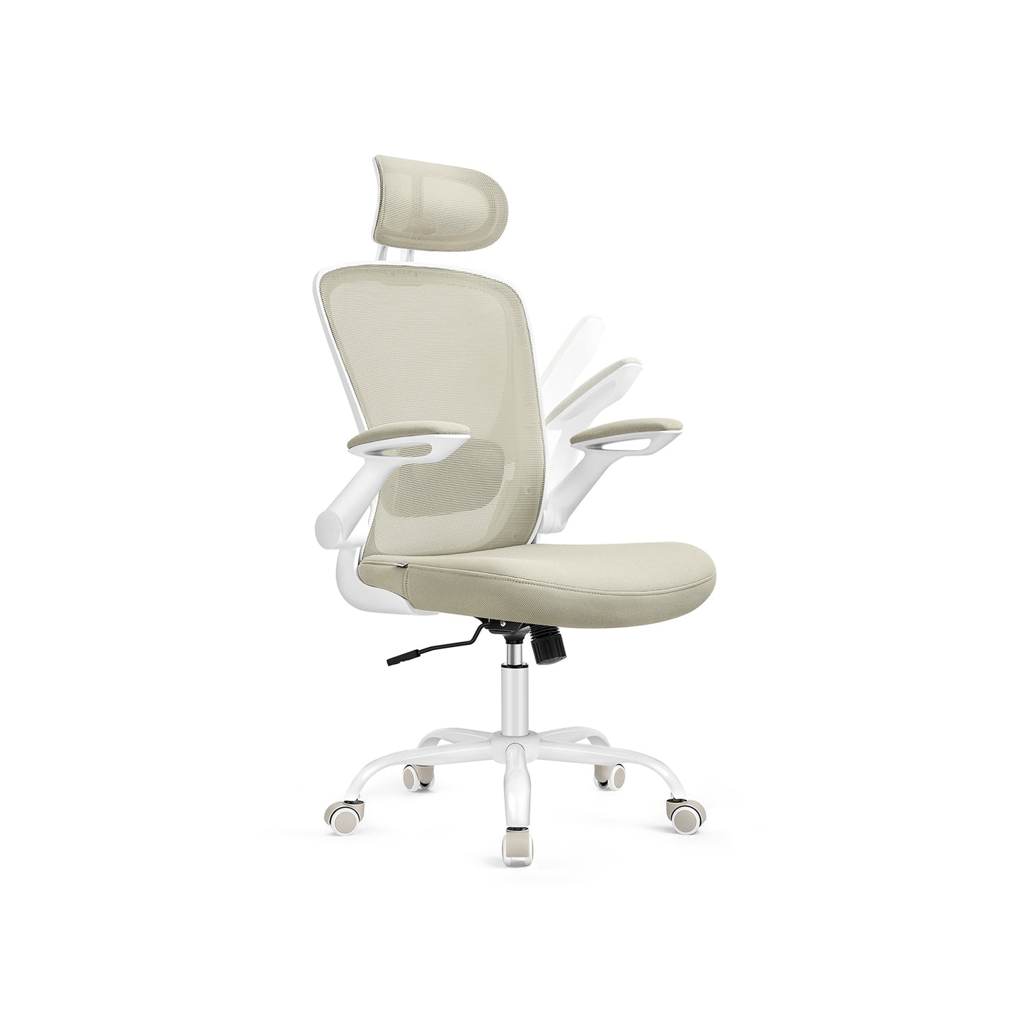 Silla de Oficinade Malla Ergonómica Capuchino Beige-SONGMICS