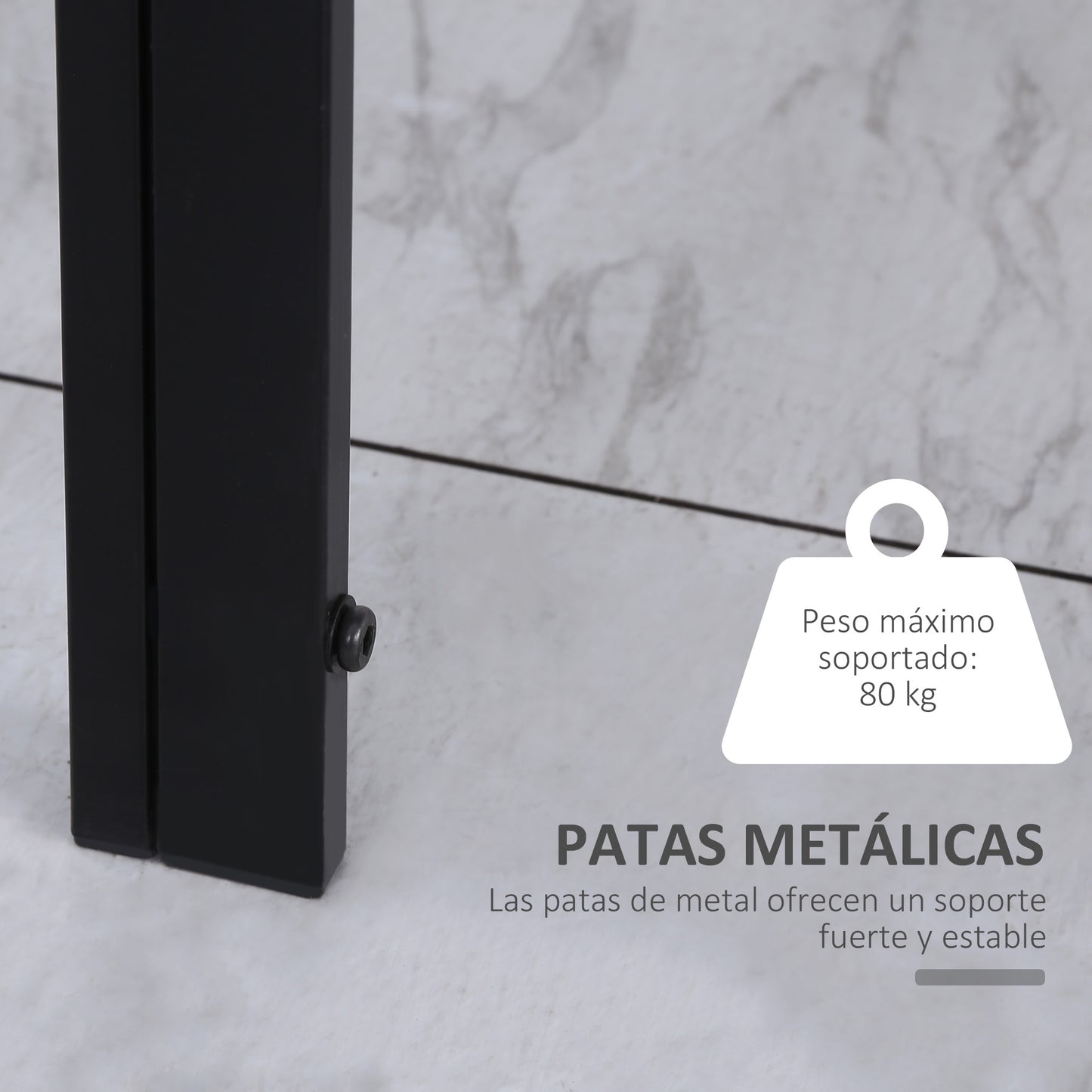 HOMCOM Mesa de Comedor de Cristal Mesa Rectangular para 4-6 Personas con Patas de Metal Multifuncional para Cocina Salón 120x60x75 cm Negro