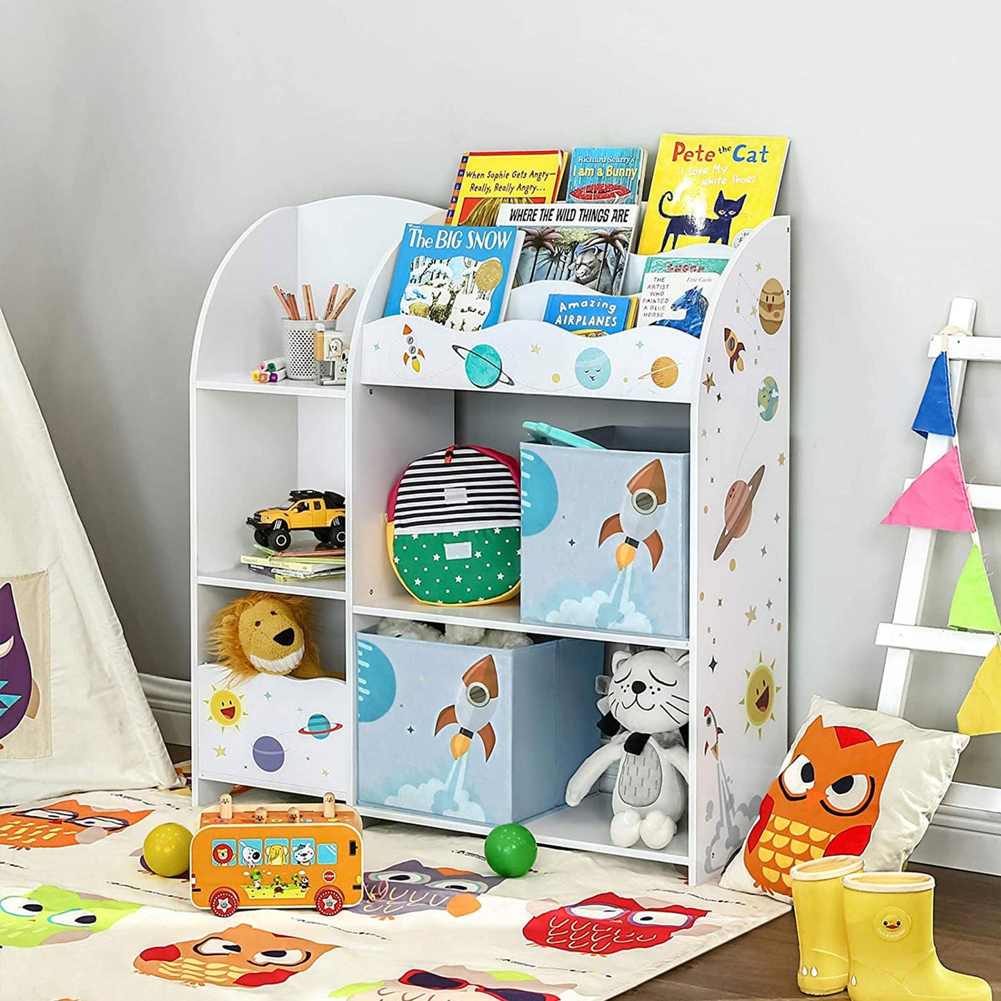 Organizador de Juguetes y Libros para Niños Estantería de Almacenamiento-SONGMICS