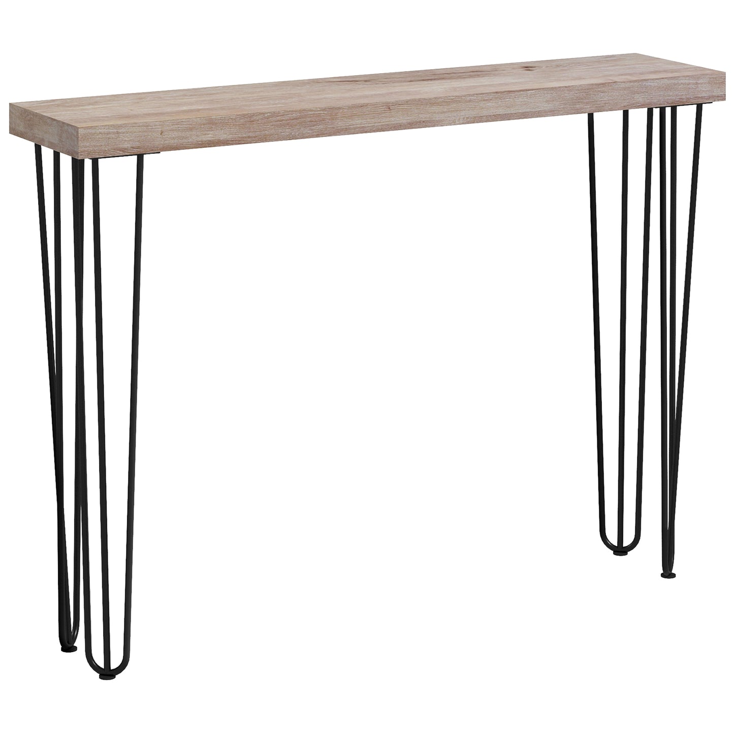 HOMCOM Mesa Consola Moderna Mesa de Entrada con Patas de Acero Antivuelco Mueble de Recibidor para Salón Pasillo 110x25x79,5 cm Natural