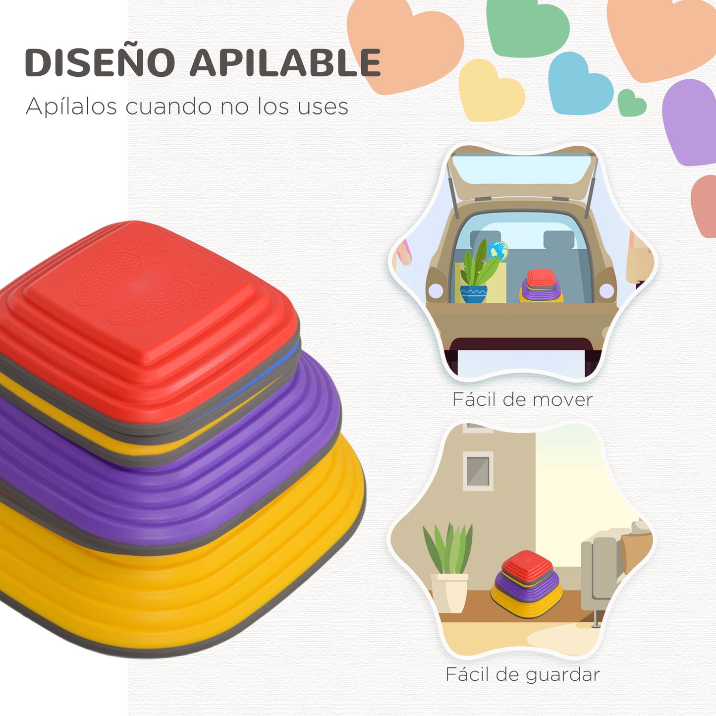 AIYAPLAY Conjuntos de Piedras de Equilibrio para Niños Apilables de 6 Piezas Juego de Equilibrio para Niños de +3 Años Antideslizantes para Interior y Exterior Multicolor