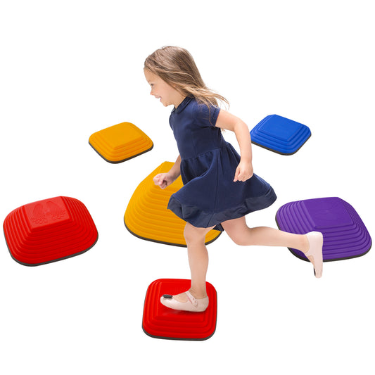 AIYAPLAY Conjuntos de Piedras de Equilibrio para Niños Apilables de 6 Piezas Juego de Equilibrio para Niños de +3 Años Antideslizantes para Interior y Exterior Multicolor