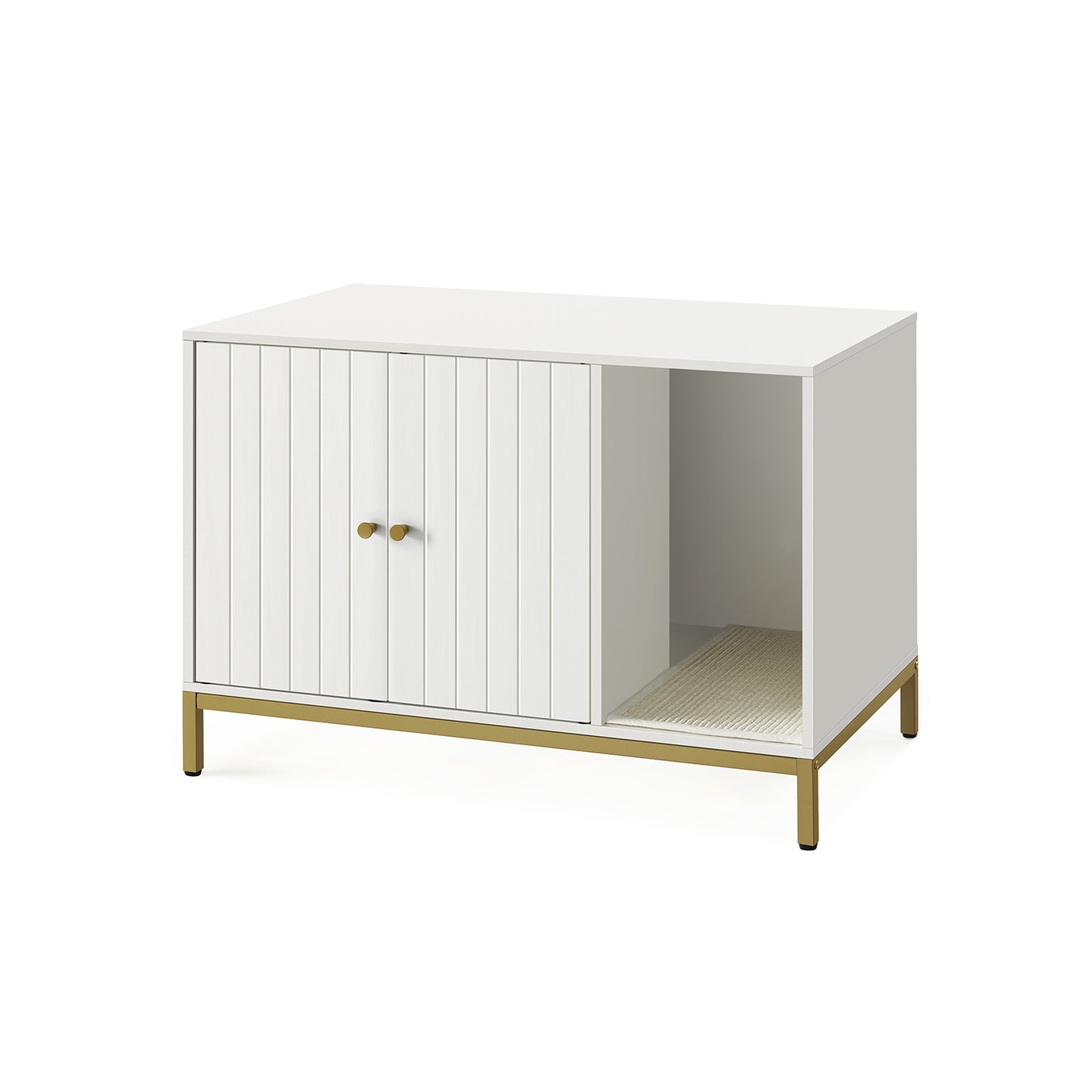 Mueble Arenero 80 x 50 x 55 cm Blanco y Dorado-Feandrea