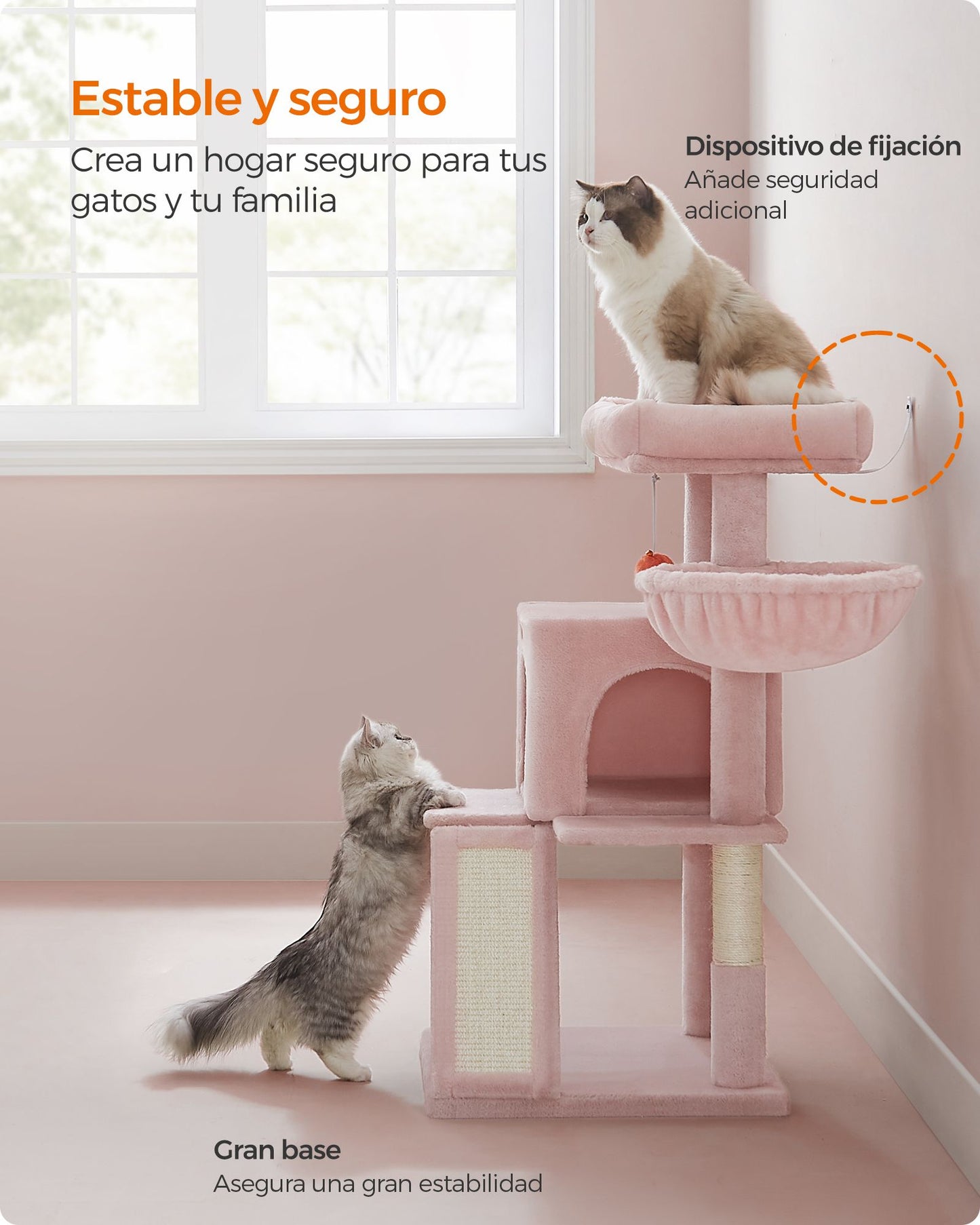 Árbol de Gatos para Gatos Grandes Rosa Jalea-Feandrea