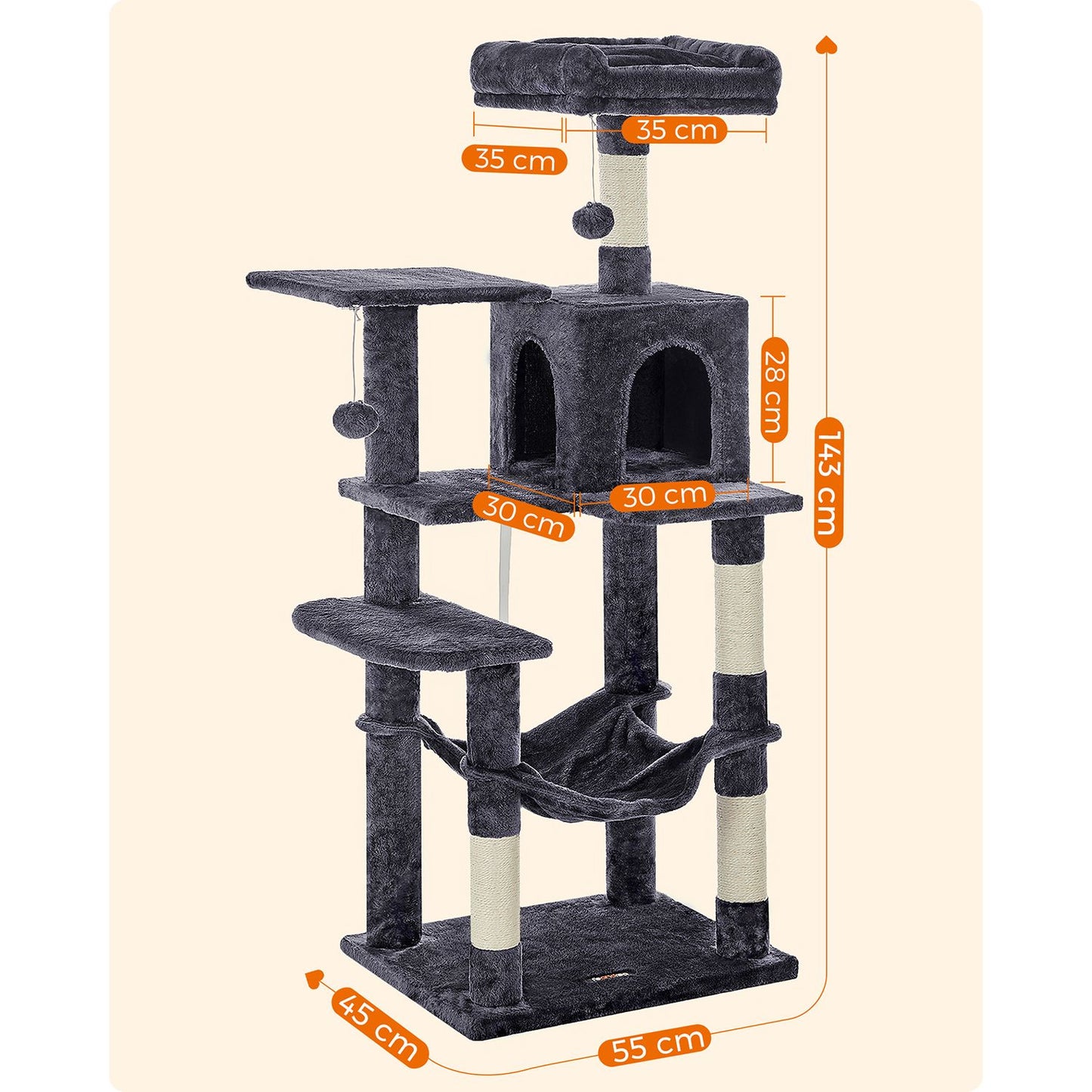 Árbol para Gatos Gris Ahumado-Feandrea