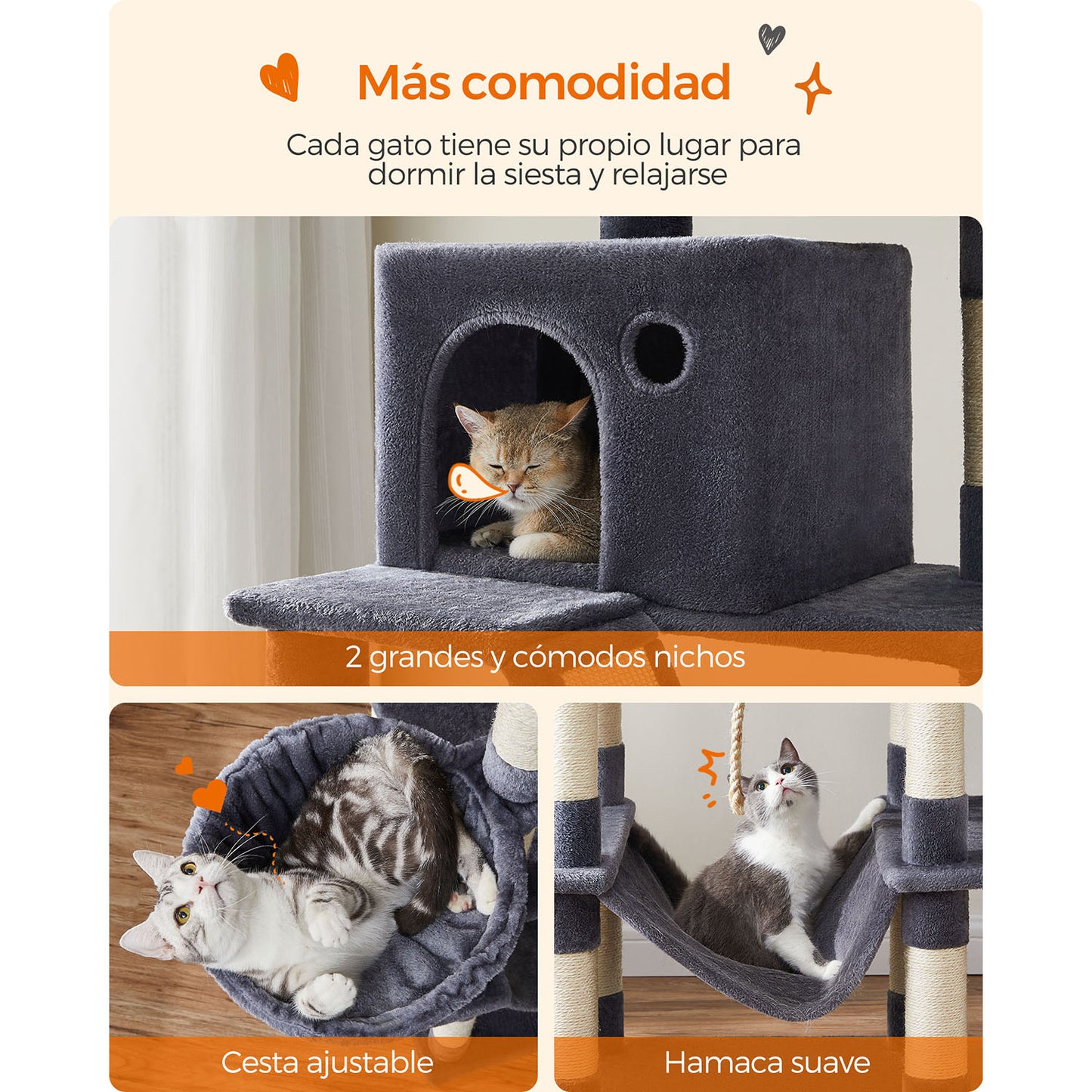 Cama para Perros de Tamaño M Gris Claro-Feandrea