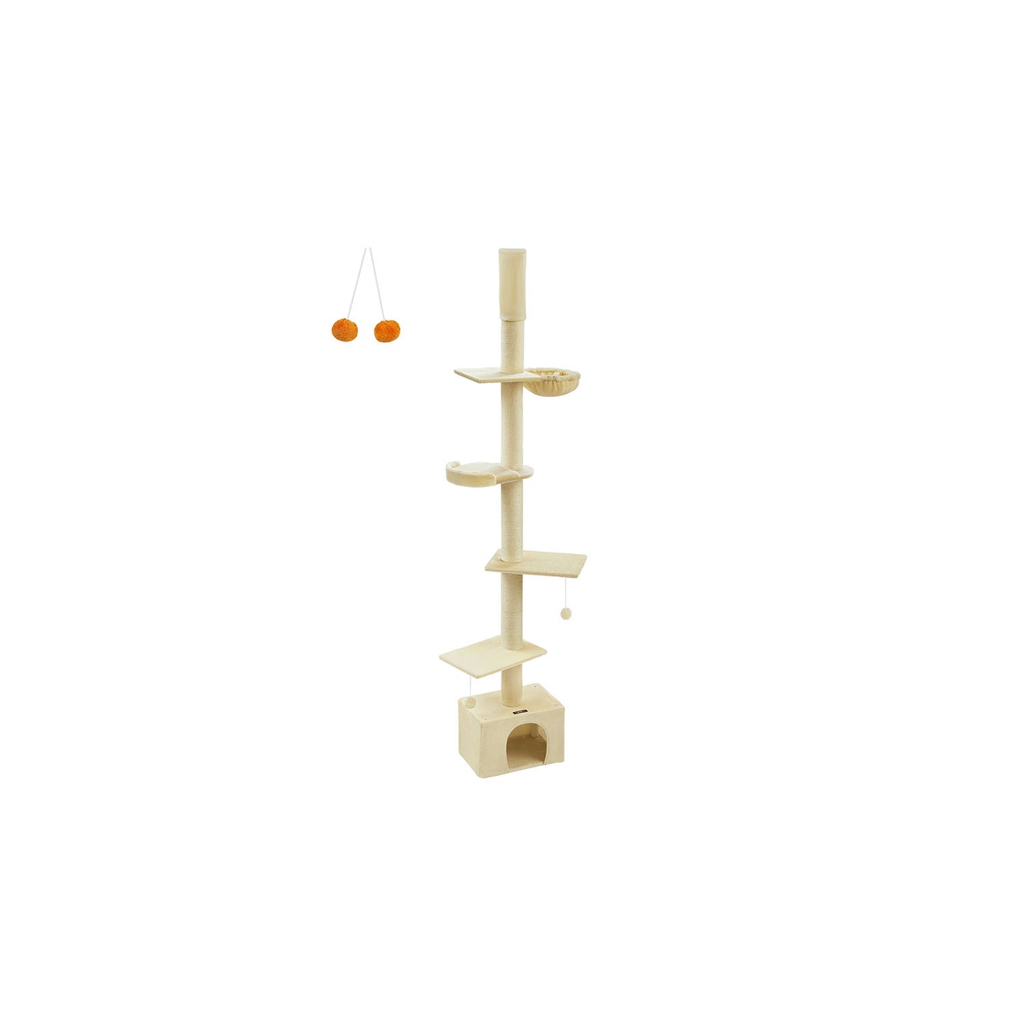 Árbol para Gatos 231-291 cm Altura Ajustable Beige-Feandrea