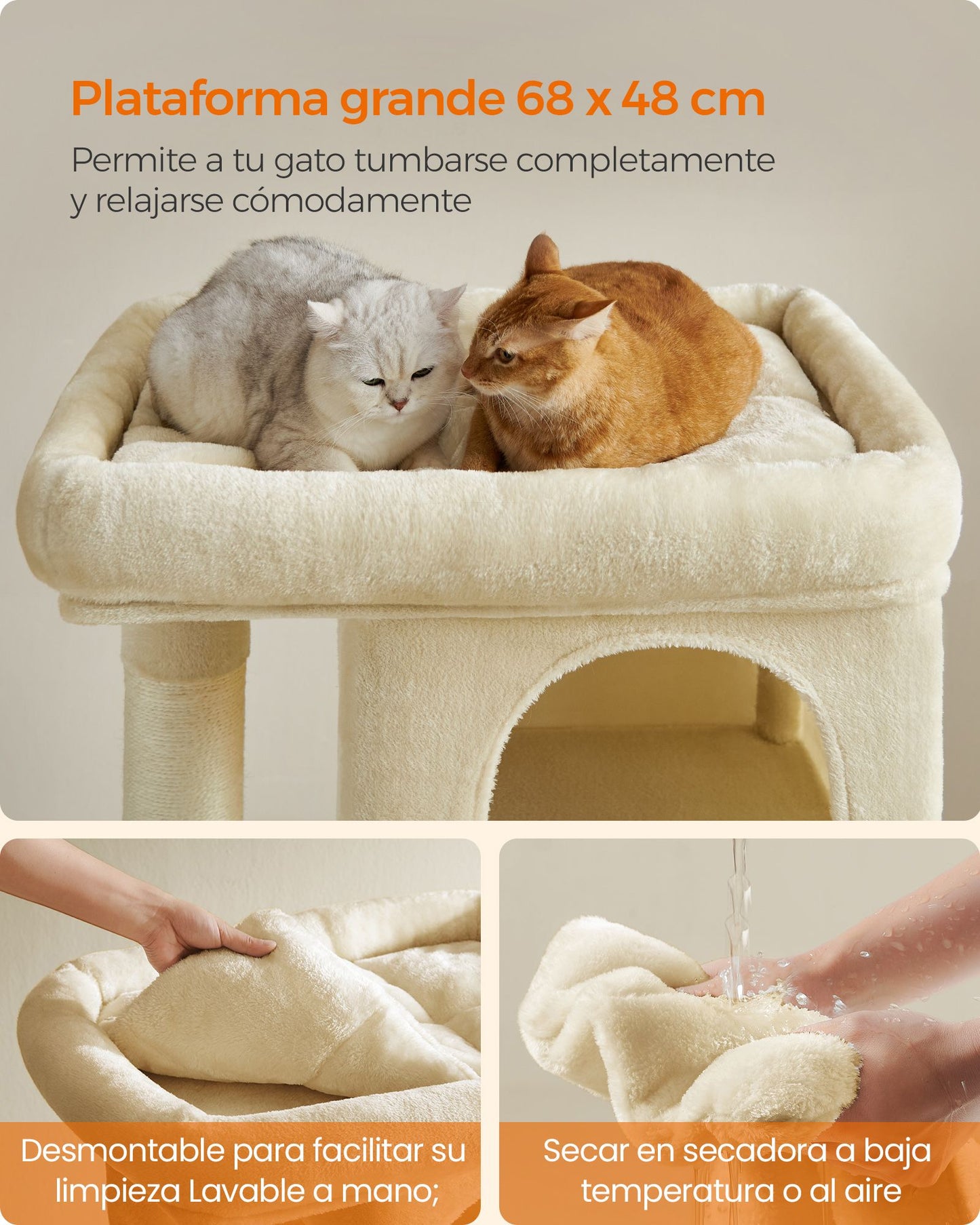 Árbol para Gatos 101 cm Beige-Feandrea