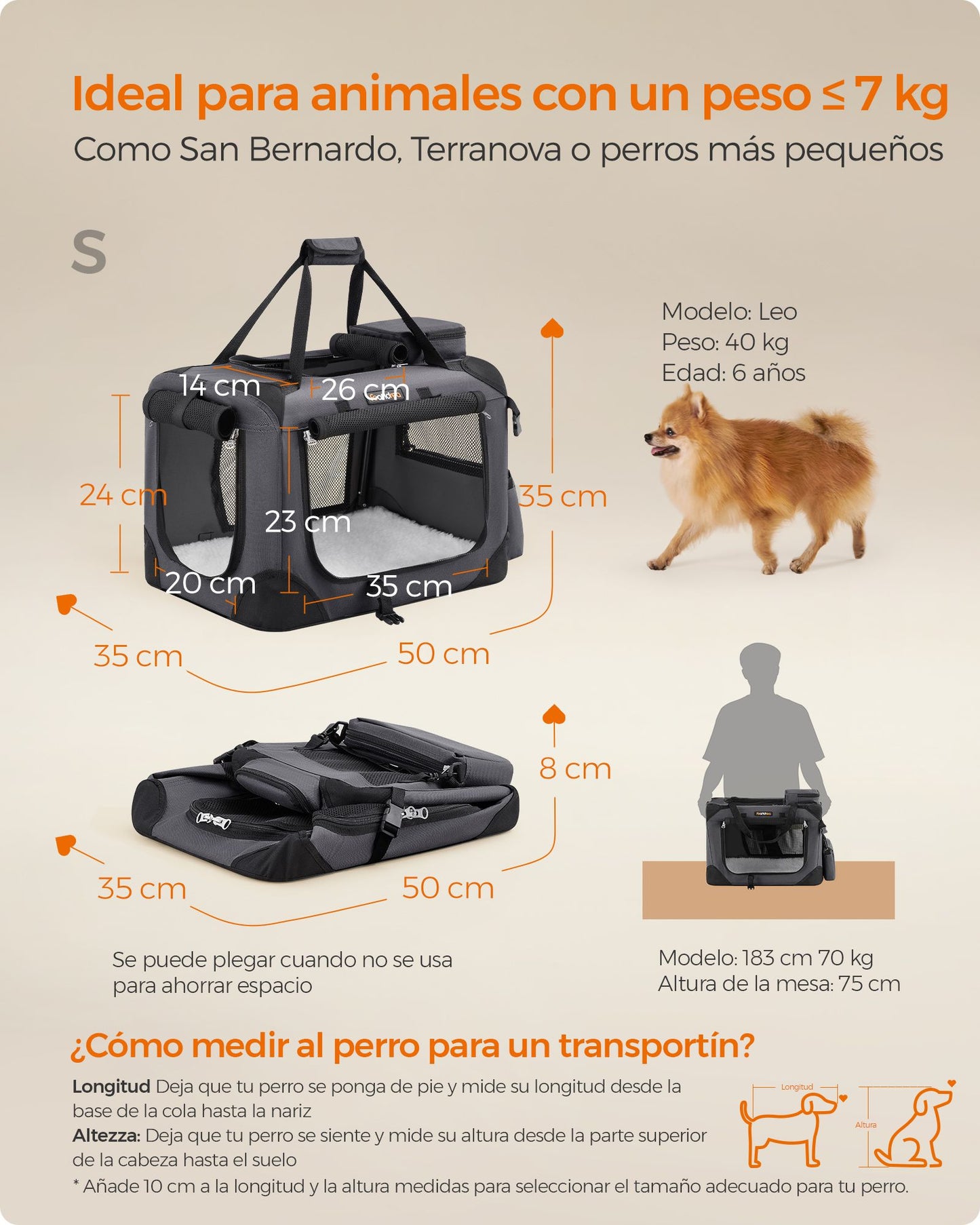 Caja de Transporte para Perros Gris-Feandrea