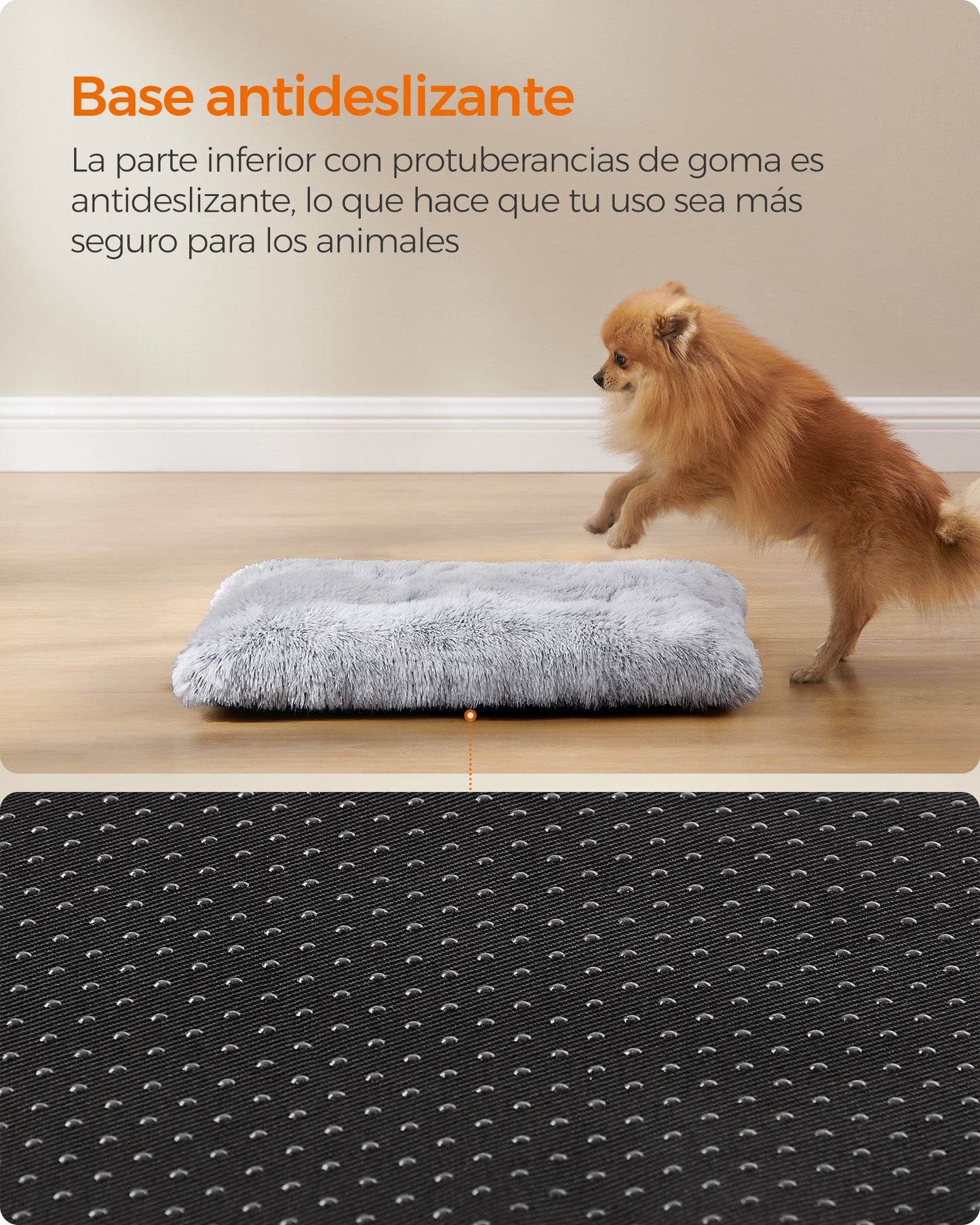 Cama para Perros 65 x 45 cm Lavable a Máquina Gris Ombré-Feandrea