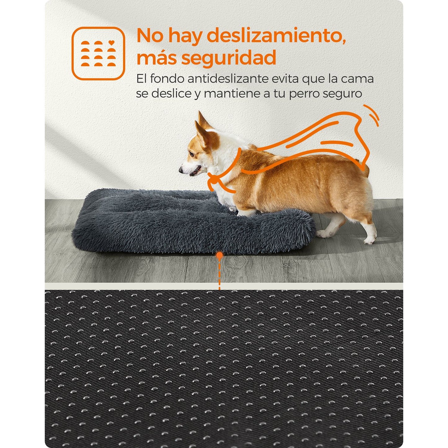 Cama para Perros de 95 x 60 cm Gris Oscuro-Feandrea