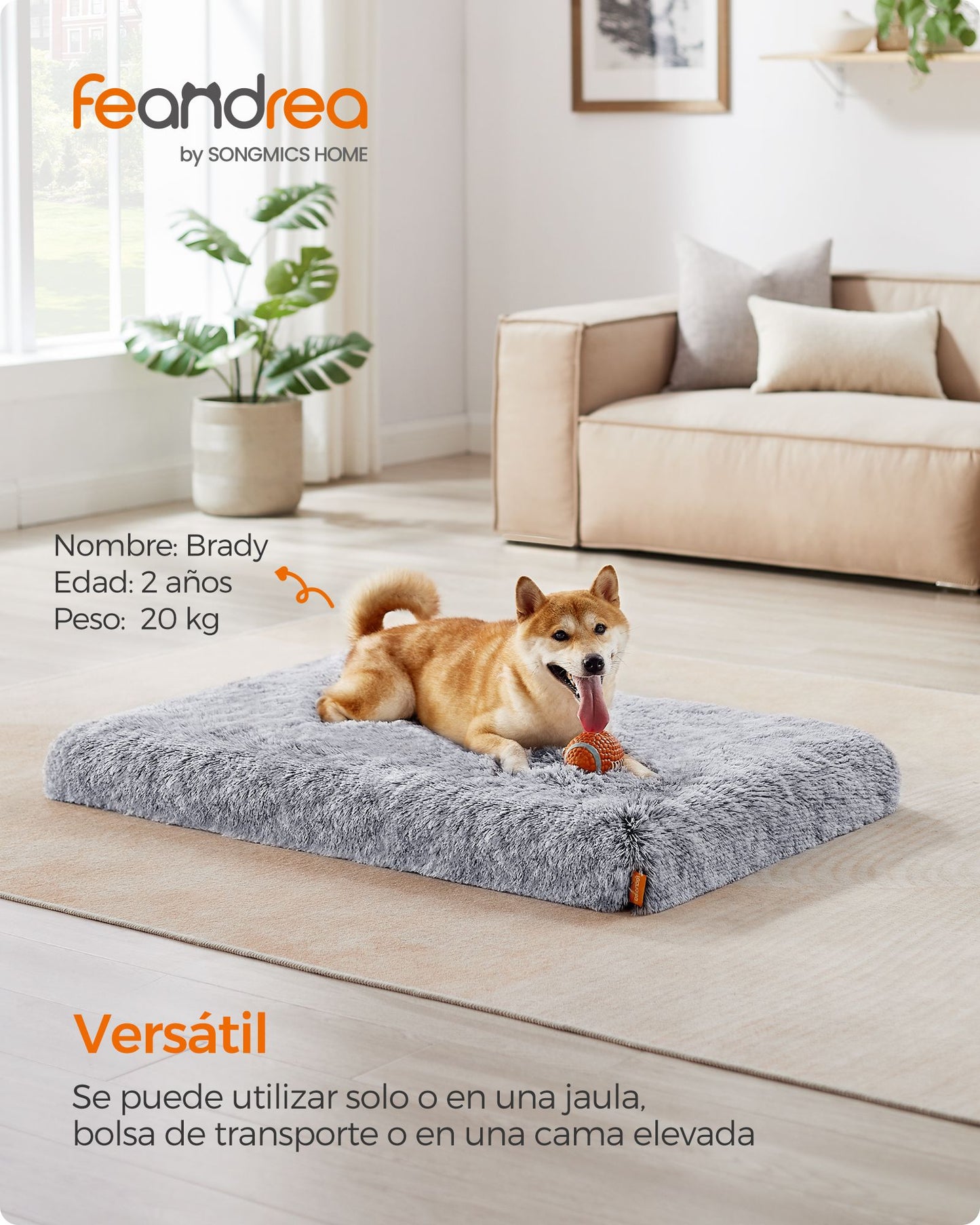 Cama para Perros 110 x 73 x 10 cm Gris Ombré-Feandrea