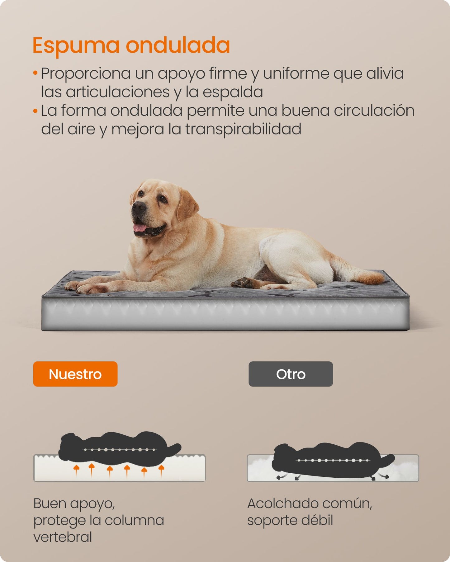 Cama para Perros 120 x 74 x 10 cm Gris Paloma-Feandrea