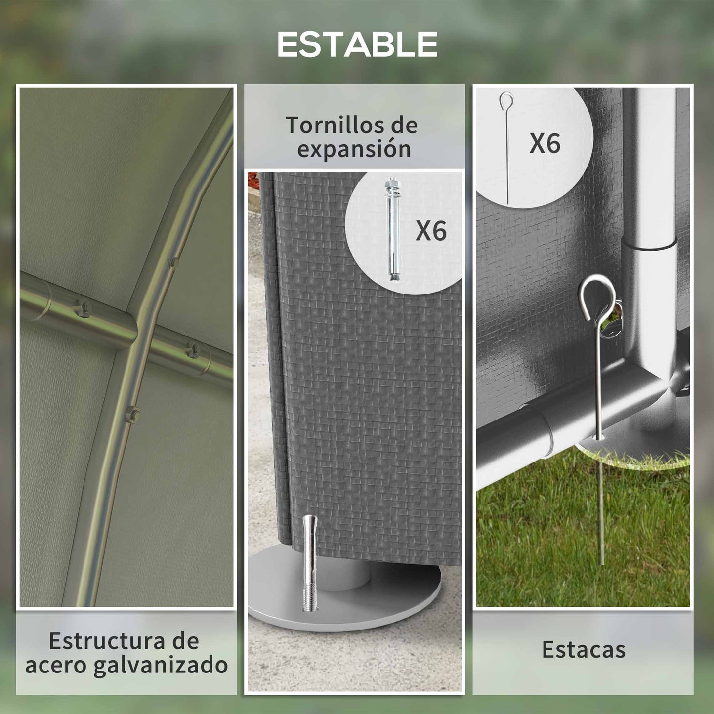 Outsunny Carpa para Herramientas Bicicletas y Motos 1,2x1,8x1,65 m Garaje Portátil con 2 Habitaciones Puerta con Cremallera Impermeable Anti-UV Cochera Portátil para Jardín Gris Oscuro