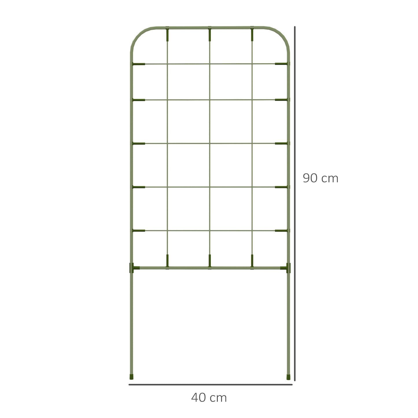 Outsunny Juego de 4 Enrejados de Jardín Soportes para Plantas Trepadoras con Marco de Acero para Frutas Verduras Flores Decoración Exterior Patio Terraza 40x90 cm Verde