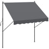 Outsunny Toldo Manual Retráctil 200x175x210-310 cm Toldo para Balcón con Altura Ajustable Manivela y Protección Solar para Terraza Jardín Gris