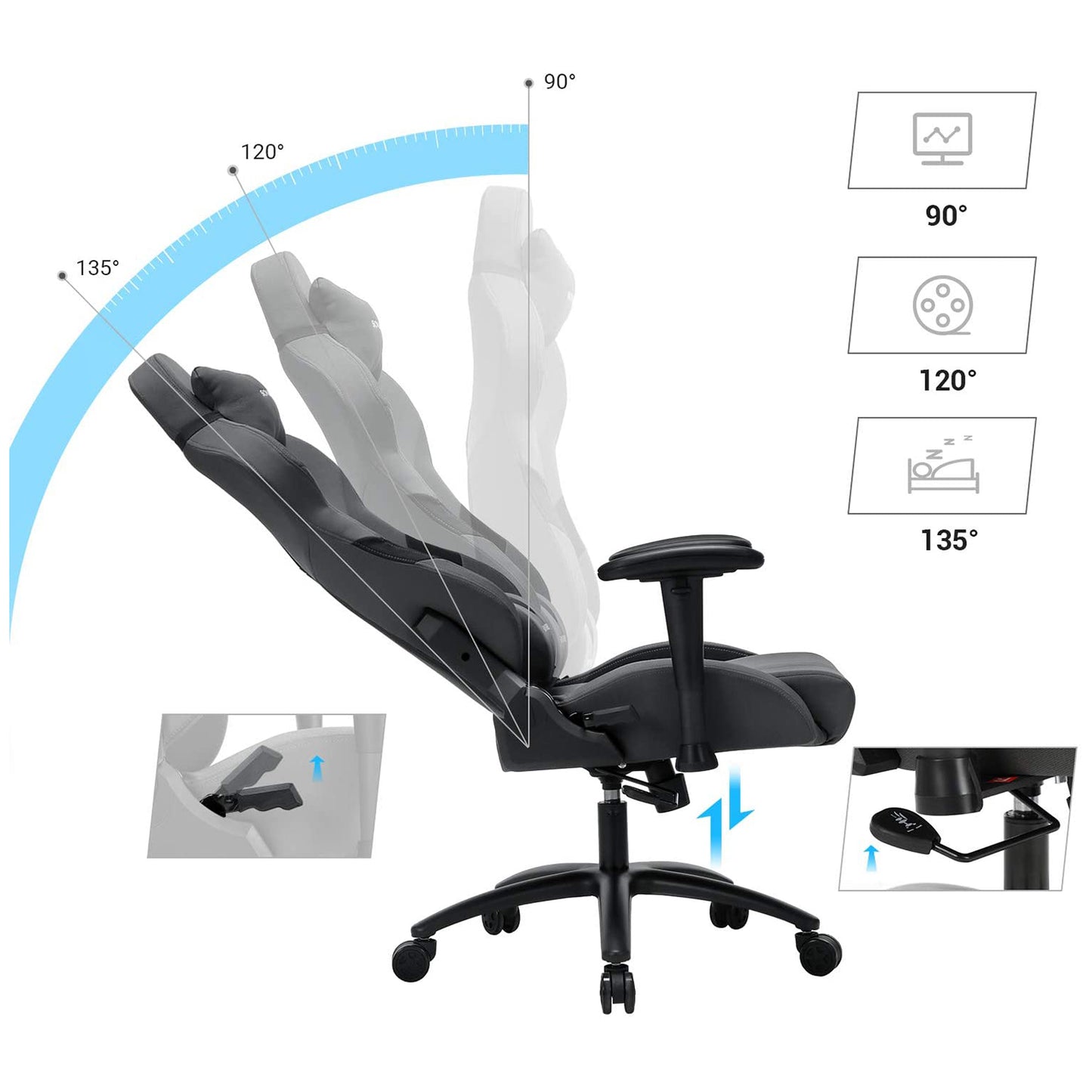 Silla Gaming Soporte Lumbar-SONGMICS