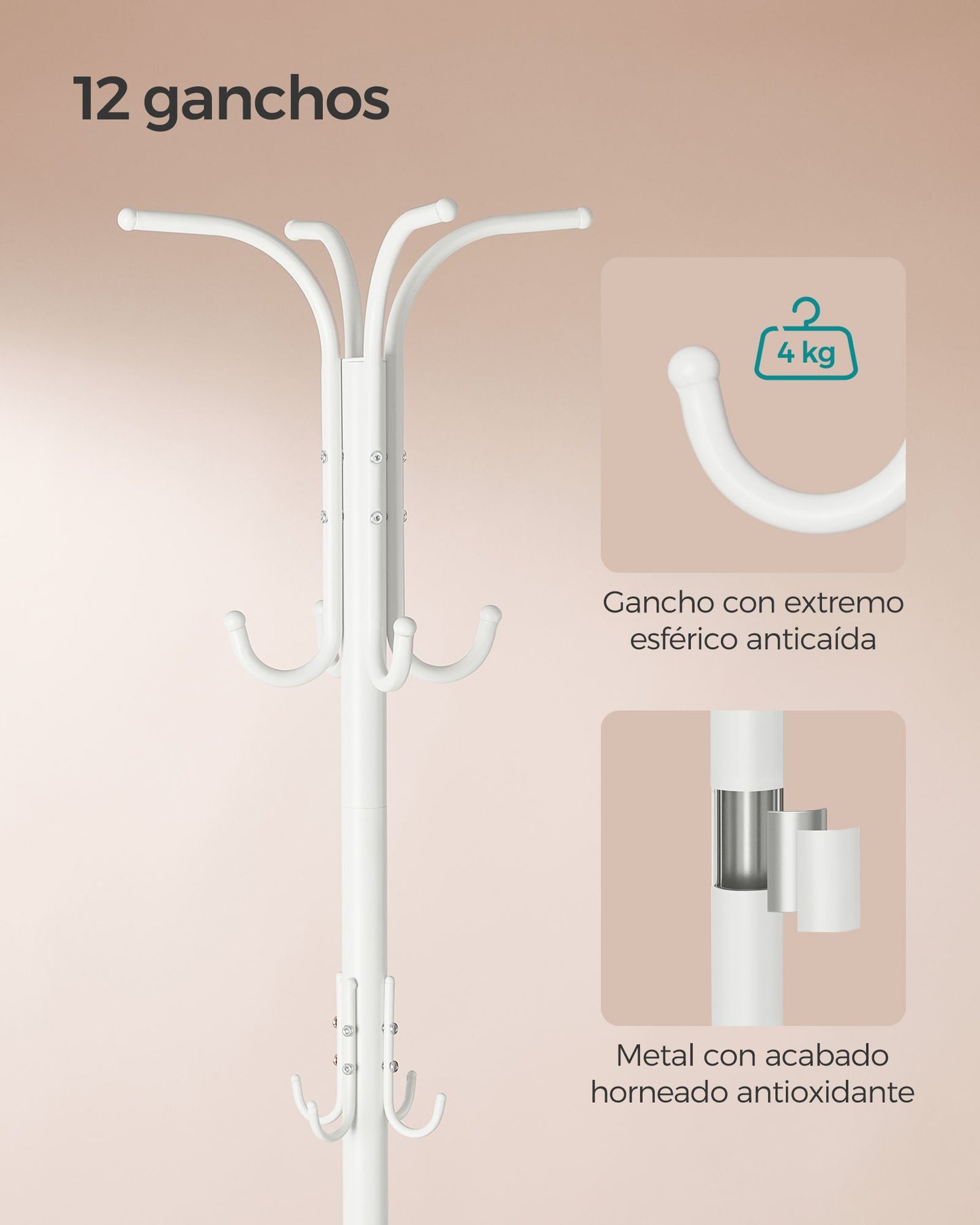 Árbol para Gatos 101 cm Blanco Perla-SONGMICS