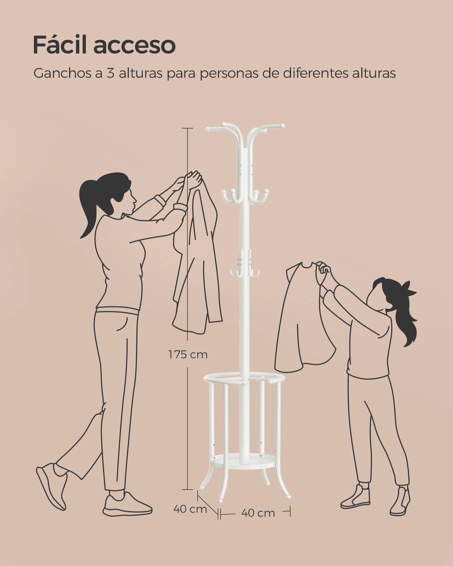 Árbol para Gatos 101 cm Blanco Perla-SONGMICS