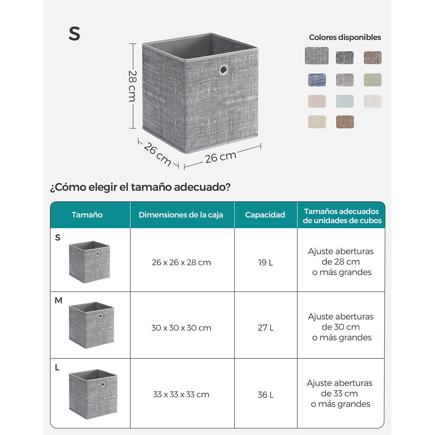 Juego de 6 Cajas Plegable Gris Jaspeado-SONGMICS