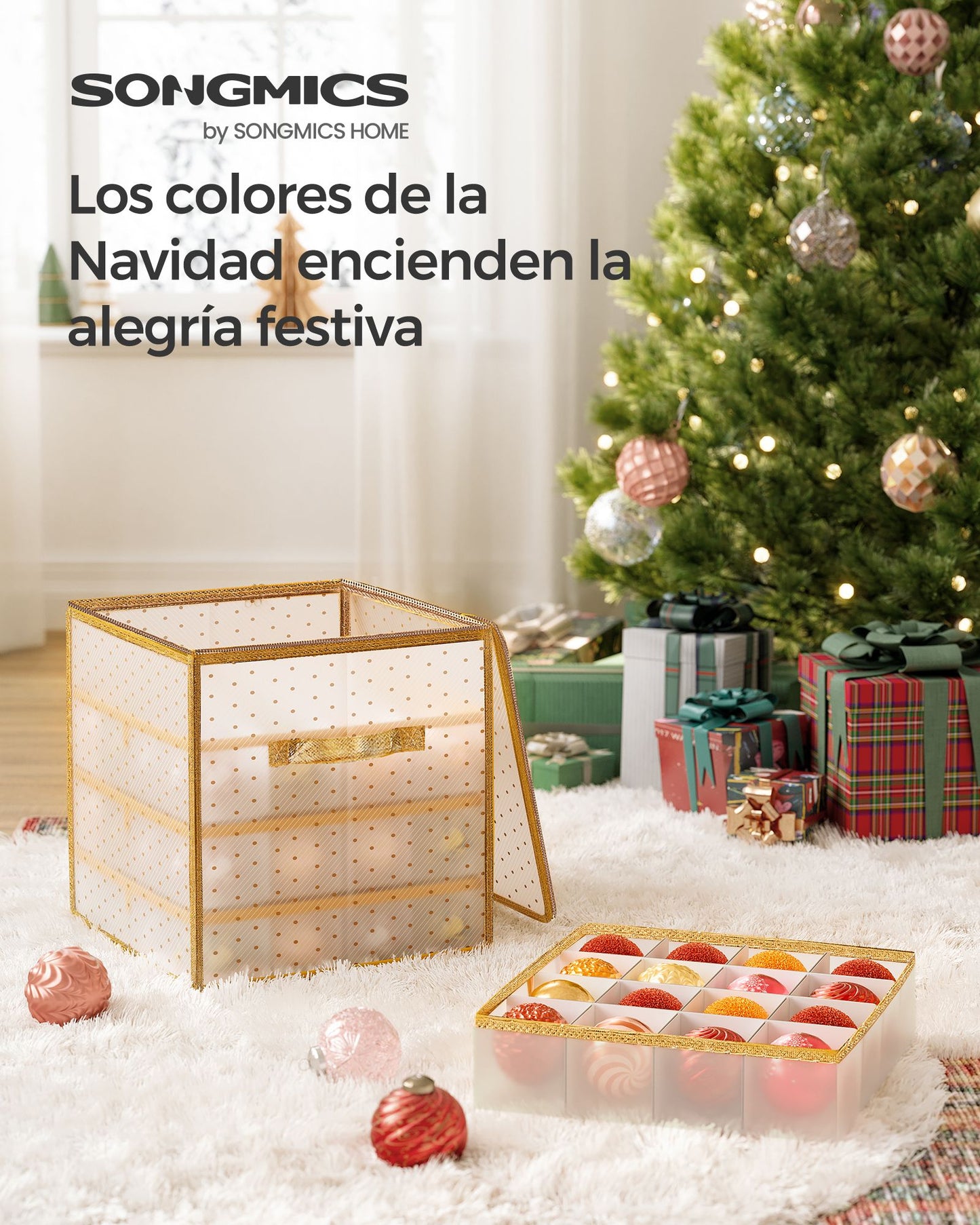 Caja Almacenaje para Bolas de Navidad-SONGMICS