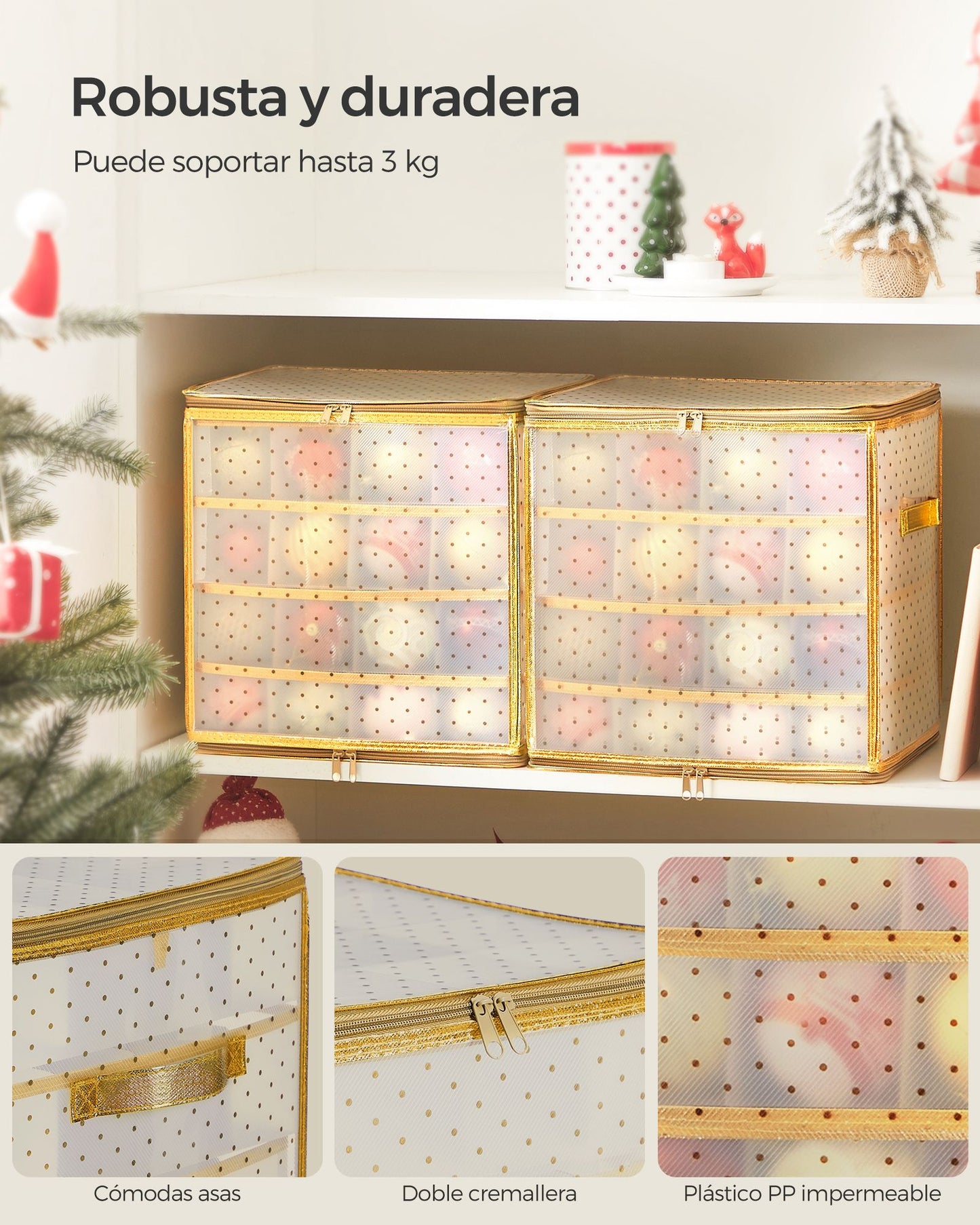 Caja Almacenaje para Bolas de Navidad-SONGMICS