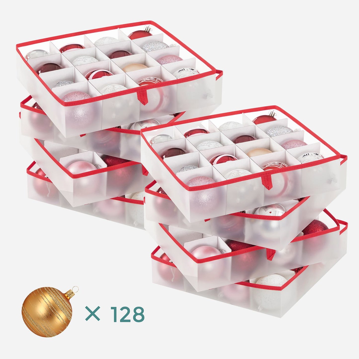 Caja Almacenaje para Bolas de Navidad Caja Almacenaje para Decoración Navideña-SONGMICS