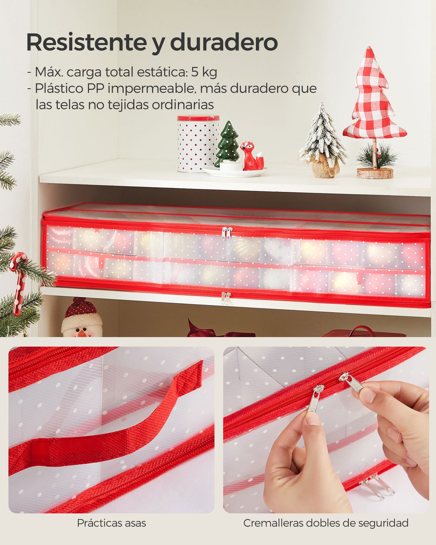 Caja Almacenaje para Bolas de Navidad-SONGMICS