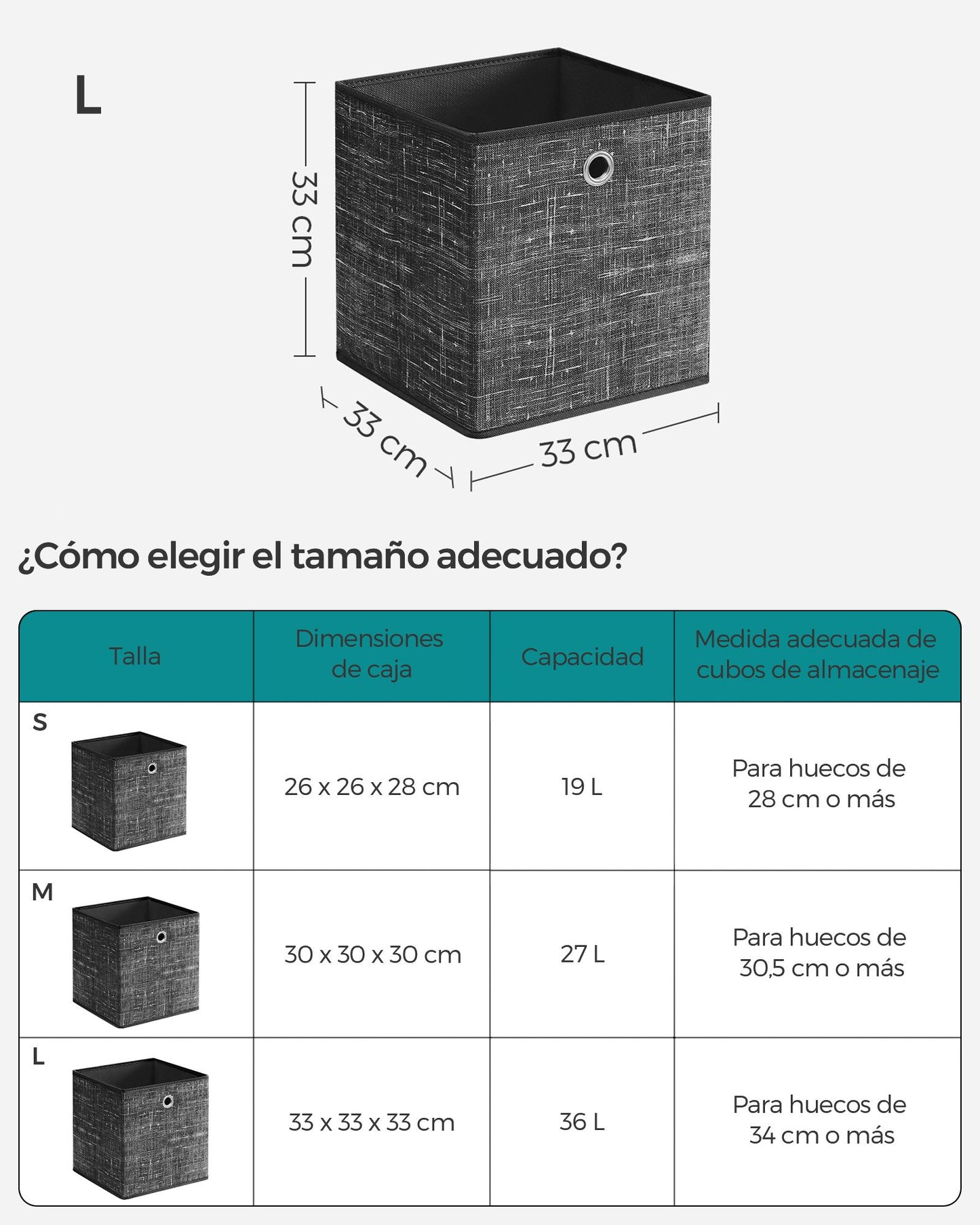 Juego de 6 Cajas Plegable Negro Jaspeado-SONGMICS