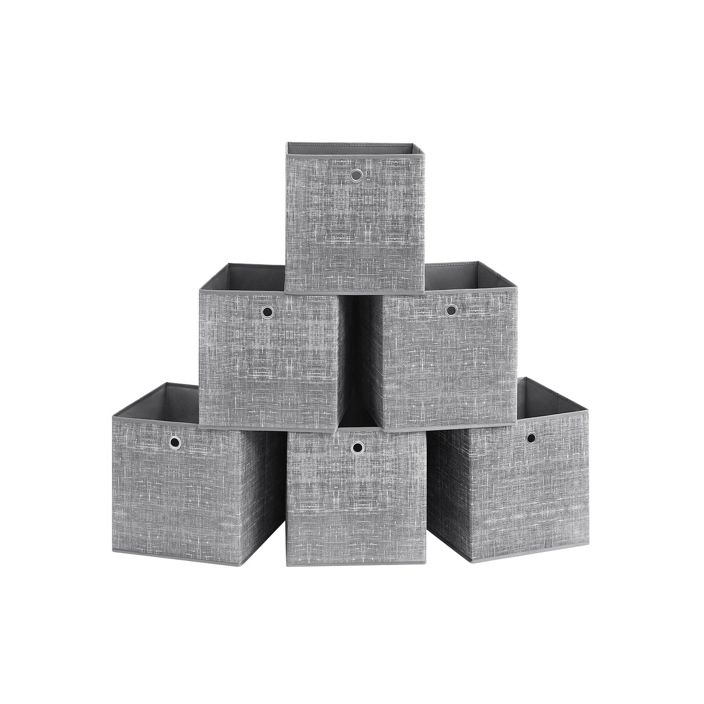 Juego de 6 Cajas Plegable Gris Jaspeado-SONGMICS